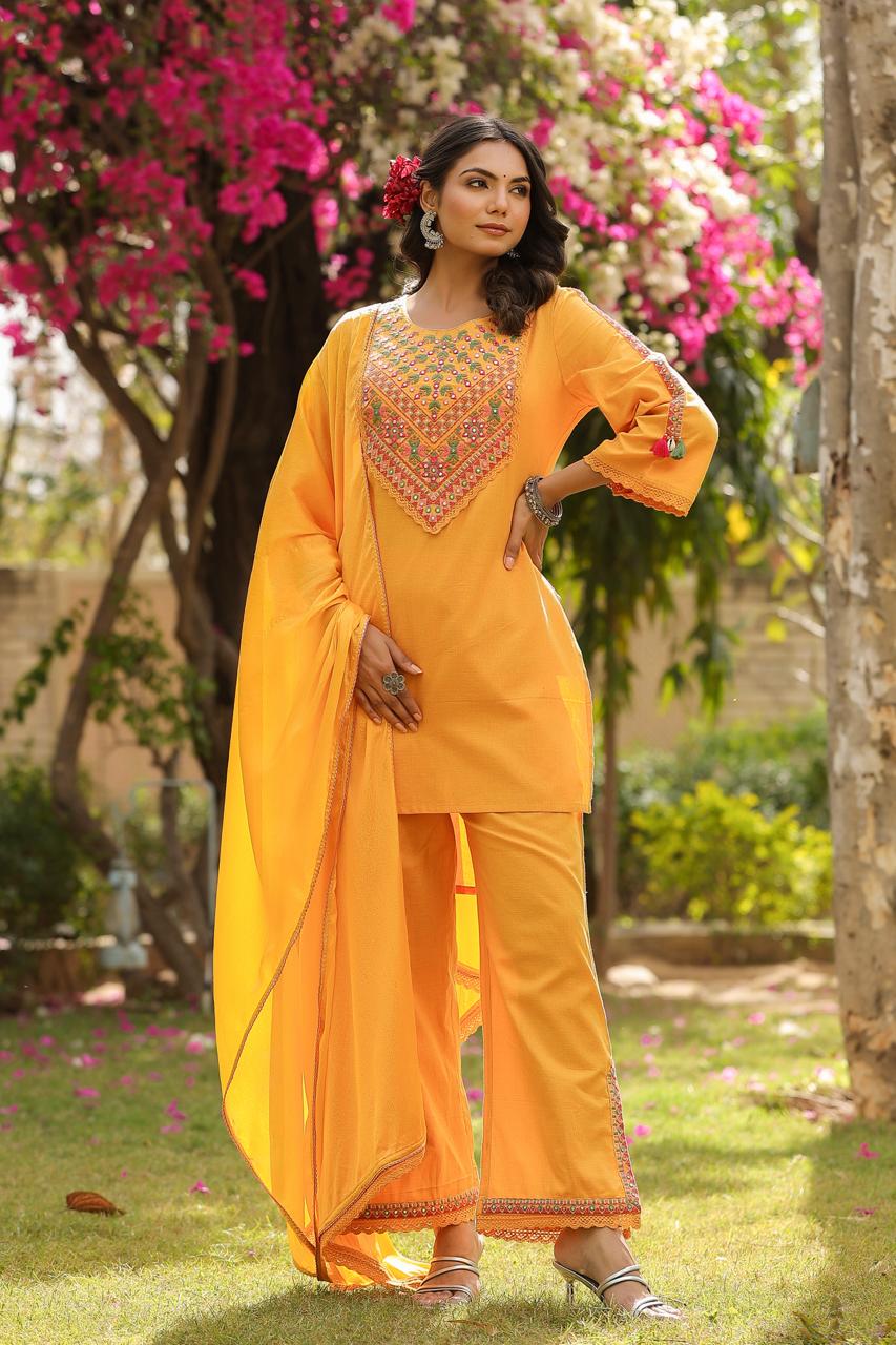 Jeena Sunflower Cotton Suit Set - Image 4
