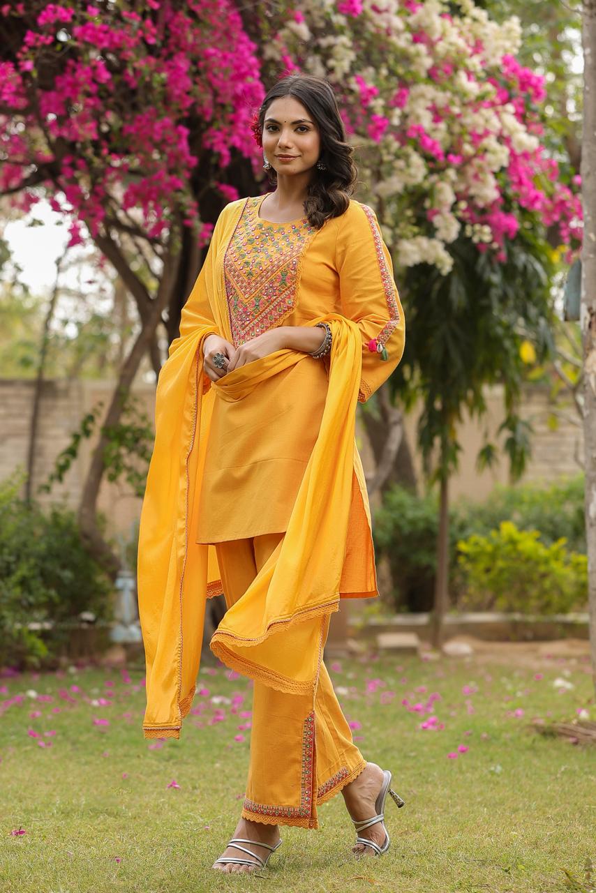 Jeena Sunflower Cotton Suit Set - Image 5