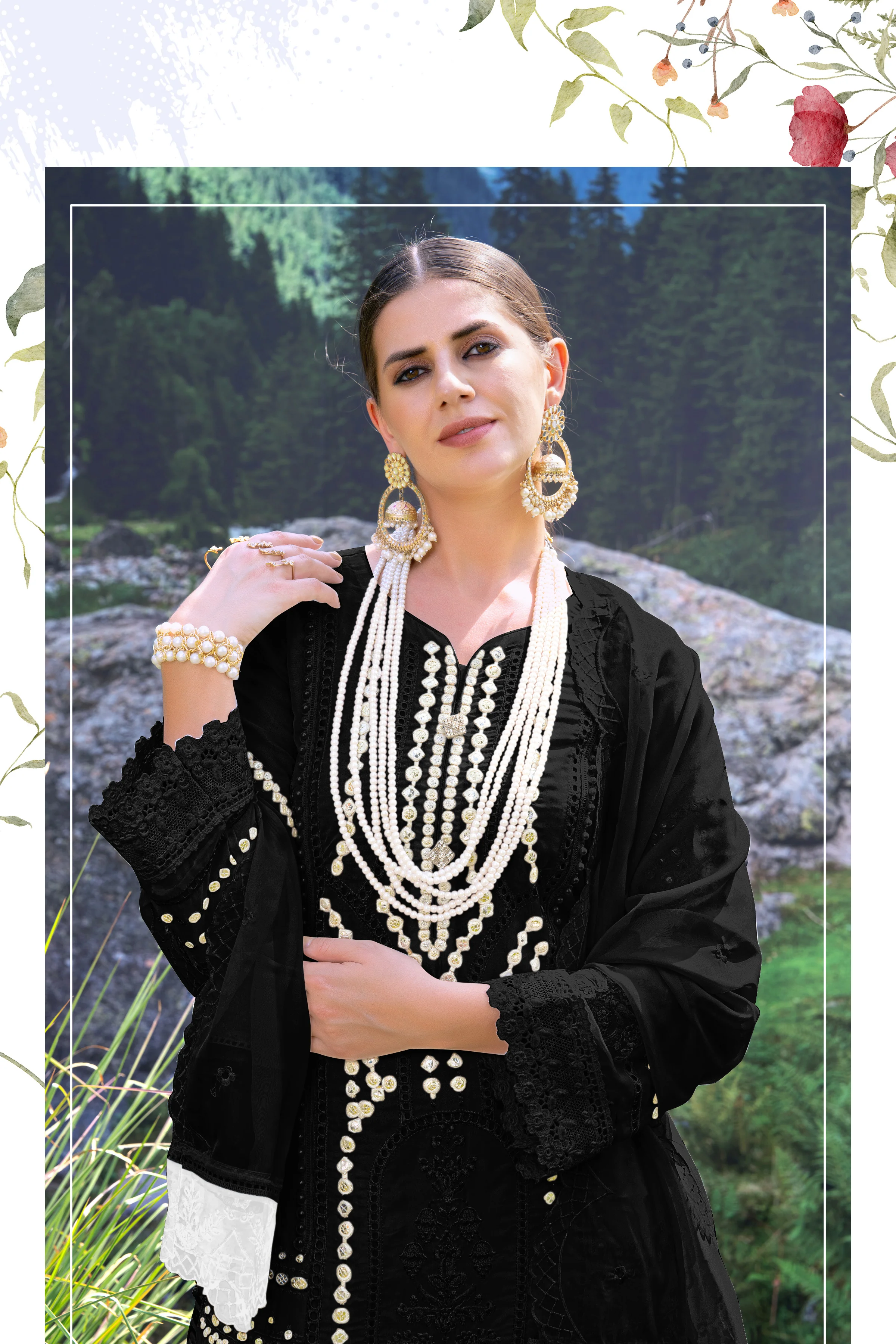 Noori onyx full heavy work premium Lawn suit set - Image 2