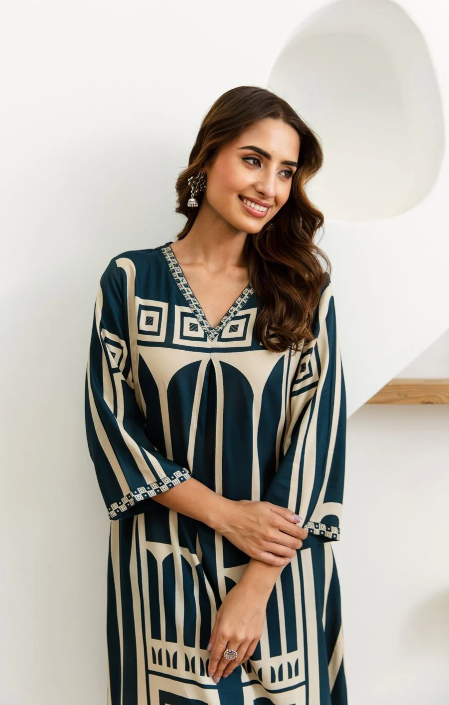 Sargun Teal Digital Printed Kurta Pant Set - Image 8