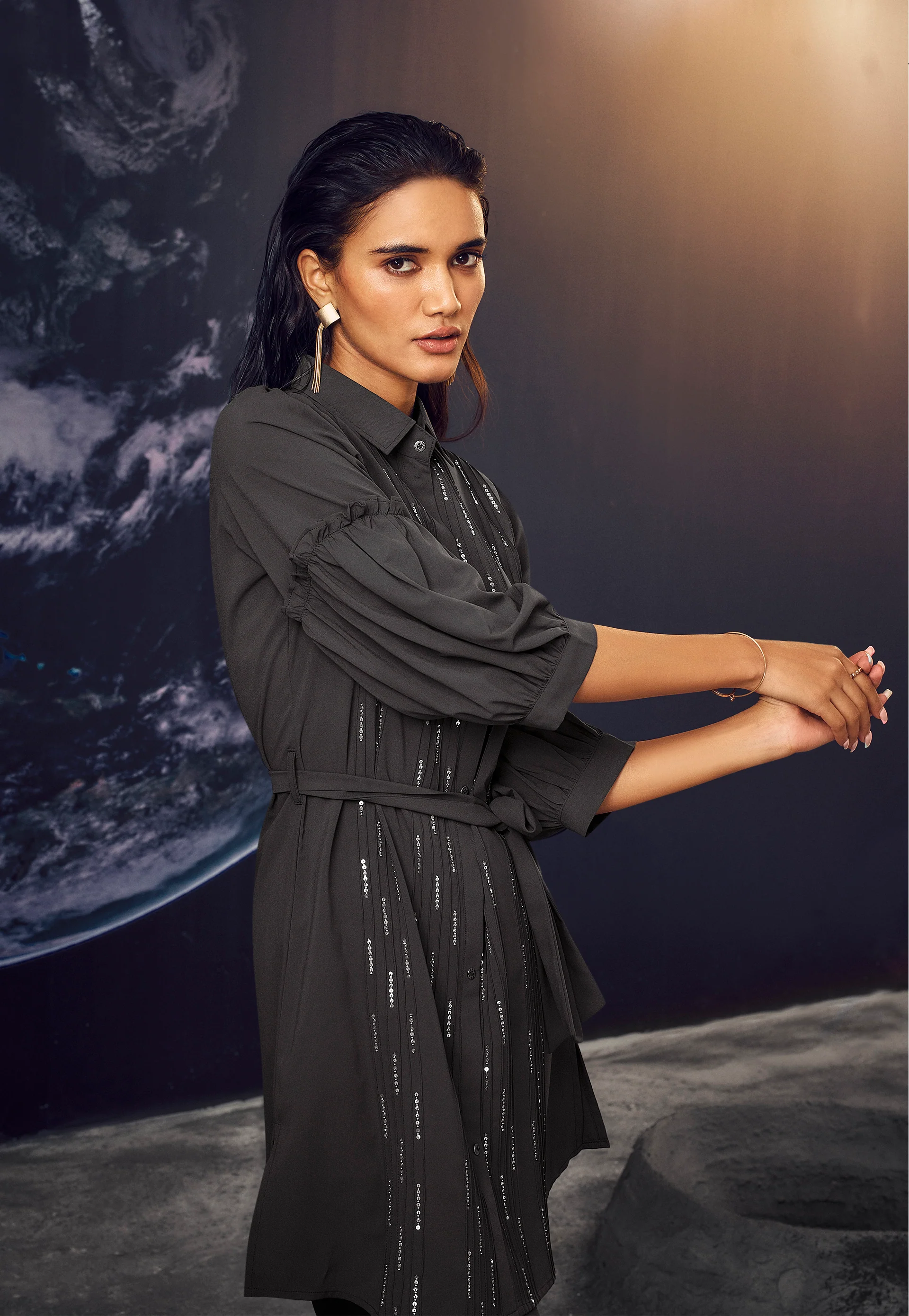 PAPPILION BLACK HANDWORK CO-ORD SET - Image 2