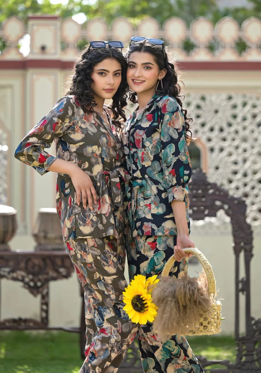 Etihad Olive Floral Co-ord Set - Image 6