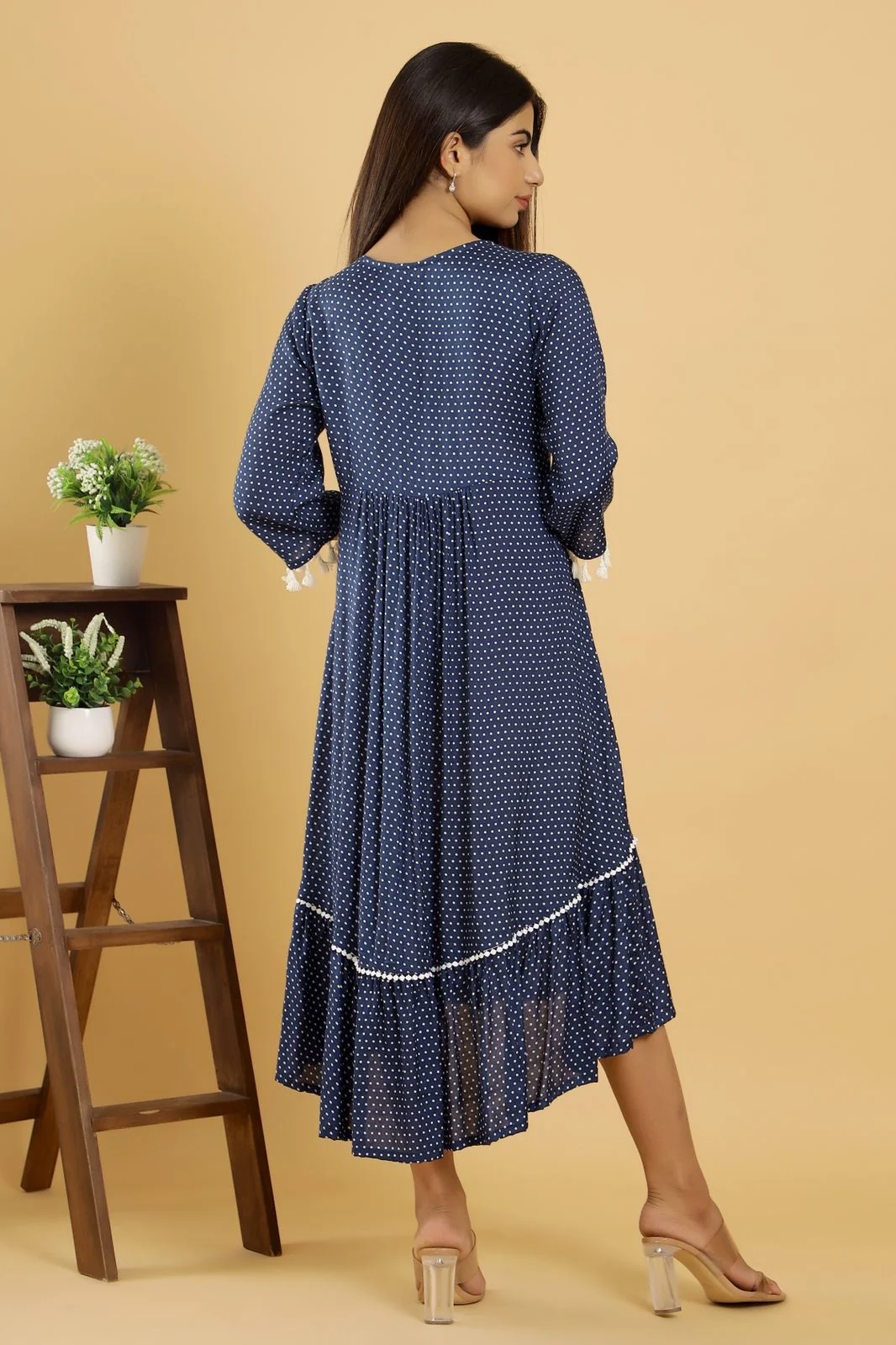 Gomti Blue Cotton Dress - Image 4