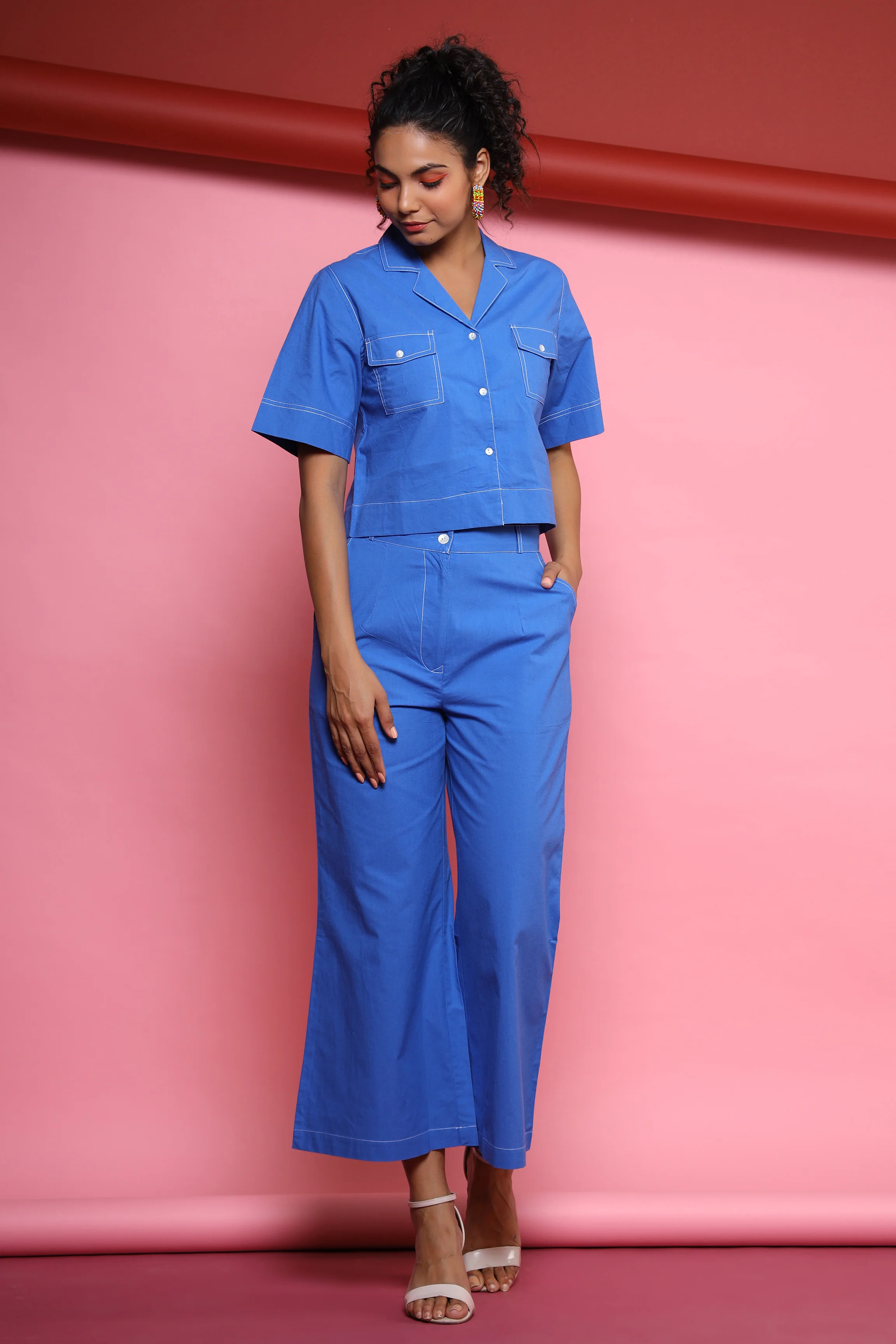 Lovely Blue Cotton Co-ord Set - Image 6