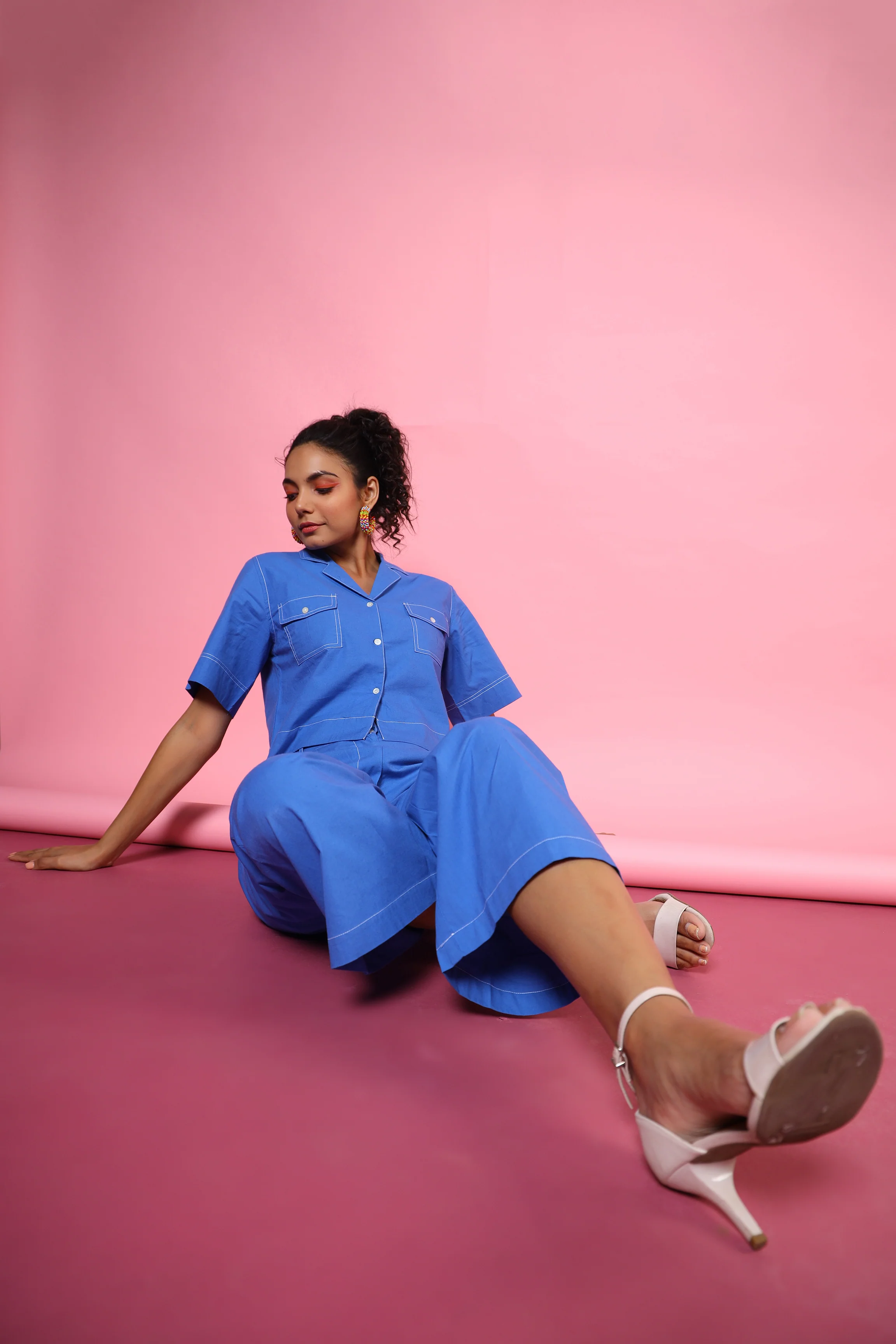 Lovely Blue Cotton Co-ord Set - Image 8