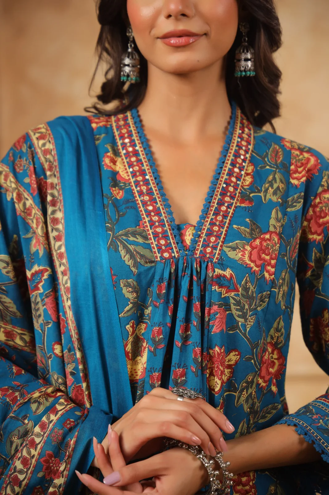Sahila Peacock Cotton Suit Set - Image 3