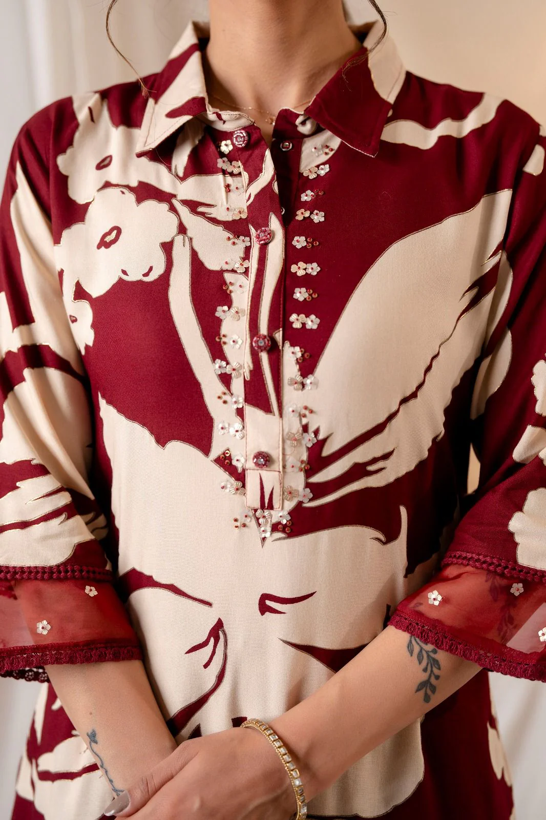 Sargun Jam Floral Digital Printed Kurta Pant Set - Image 2