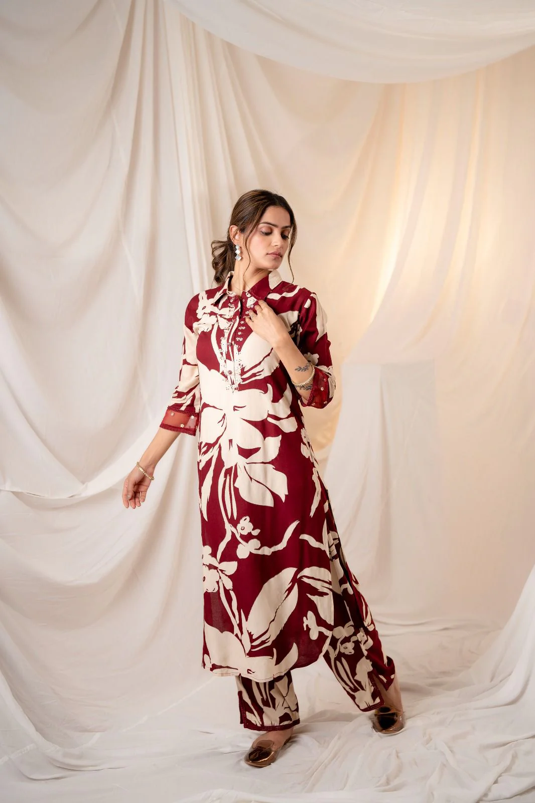 Sargun Jam Floral Digital Printed Kurta Pant Set - Image 5