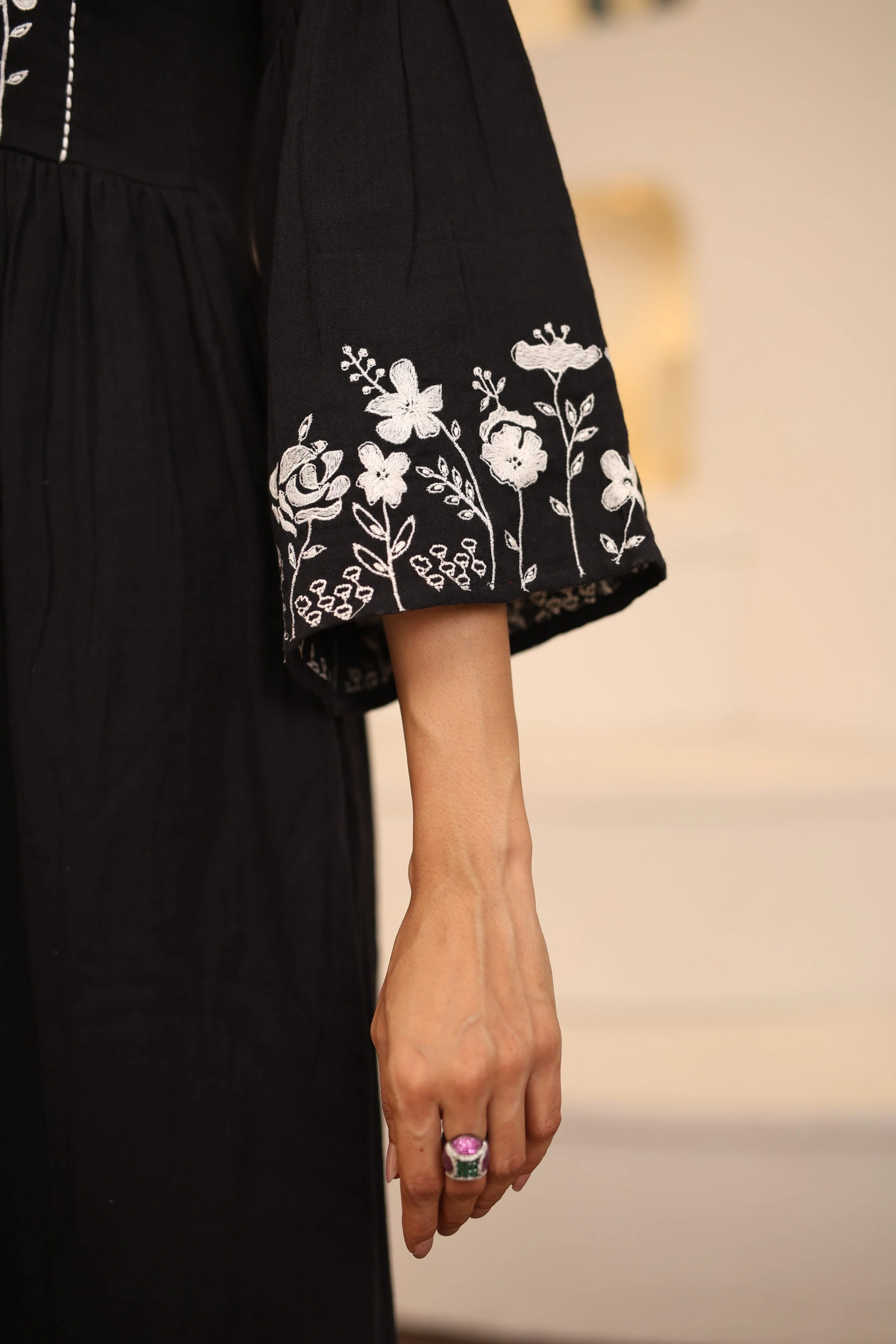 Avanti Charcoal Cotton Dress - Image 3