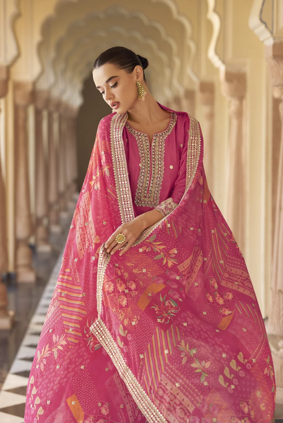 Umaira Rouge full work gharara suit set - Image 5