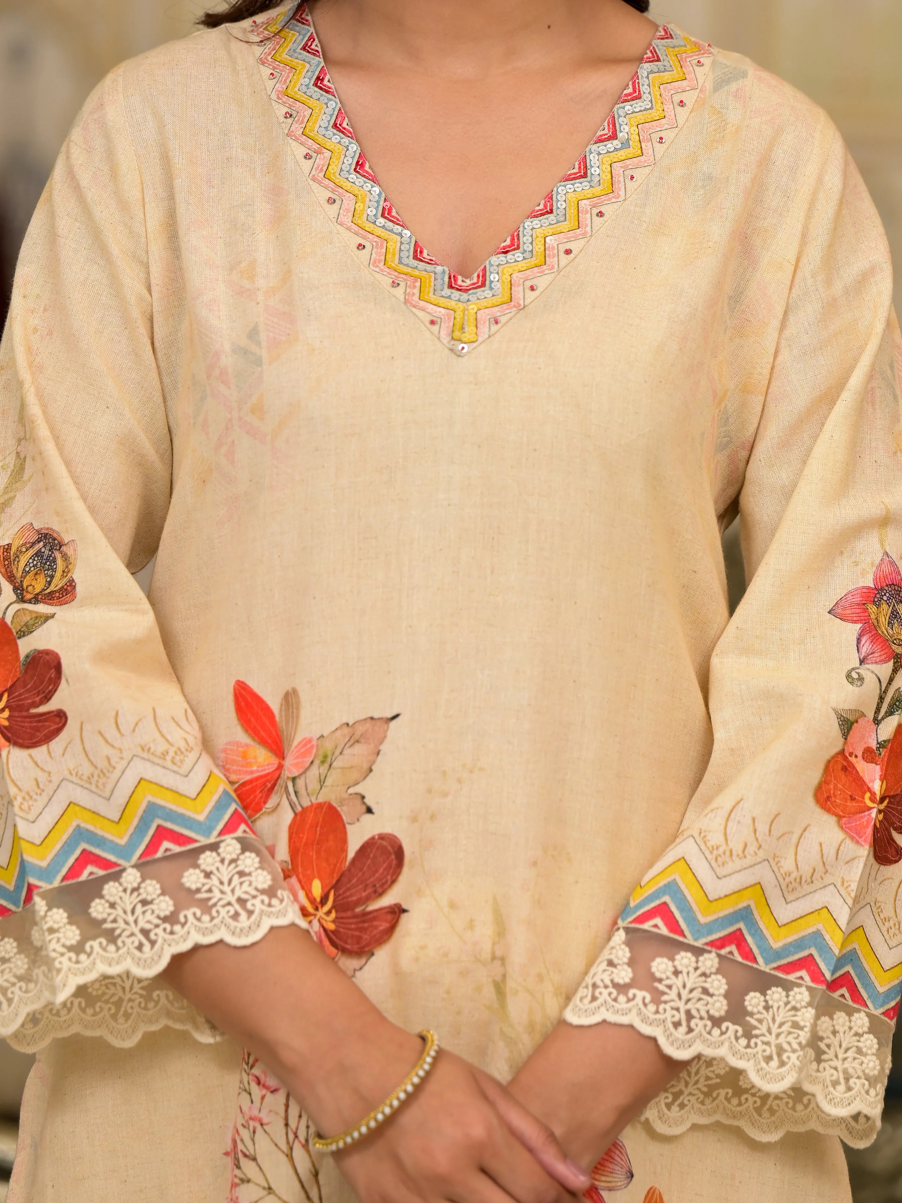 Diti Vanilla Pure Cotton Suit set - Image 2