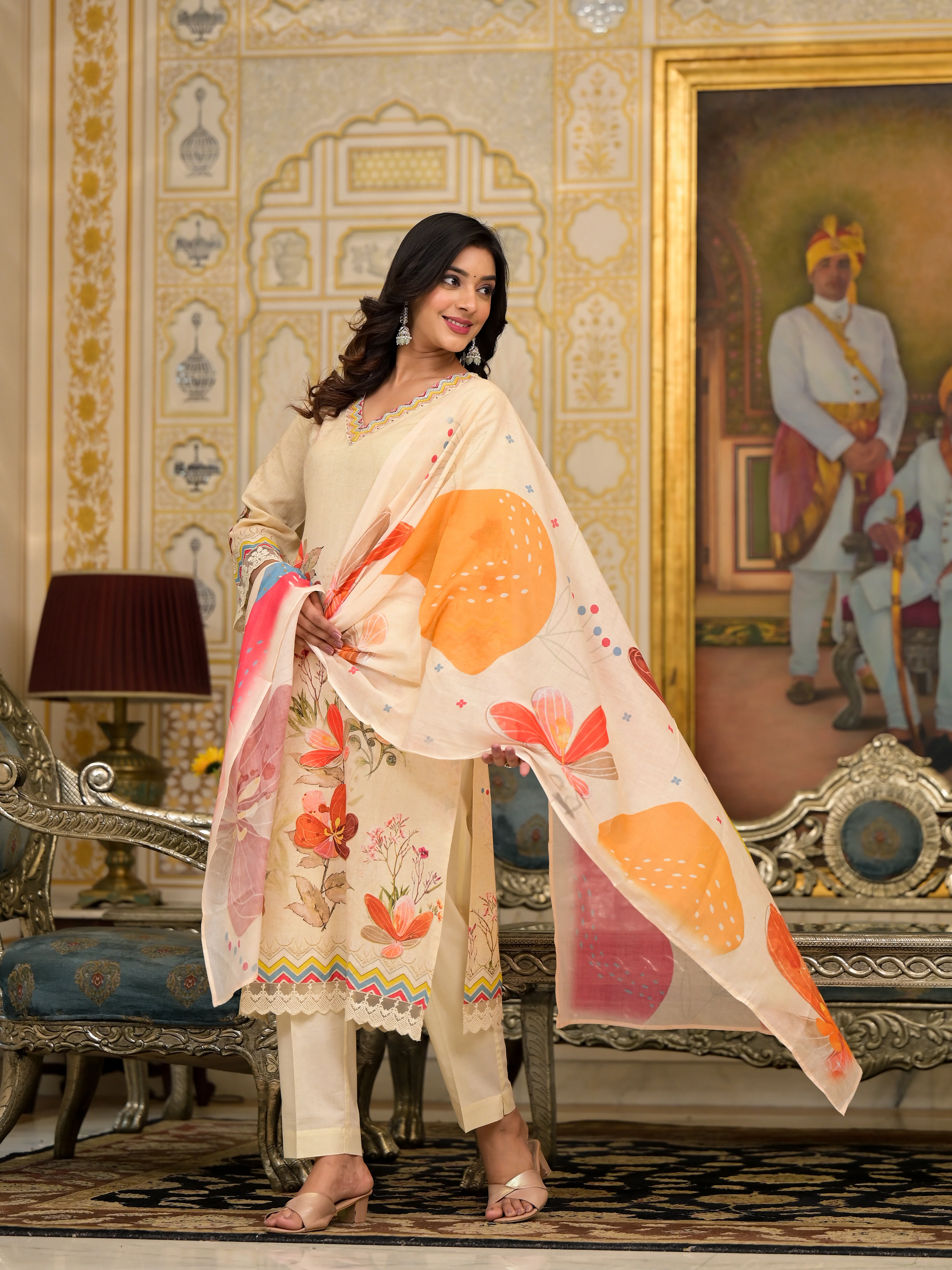 Diti Vanilla Pure Cotton Suit set - Image 6