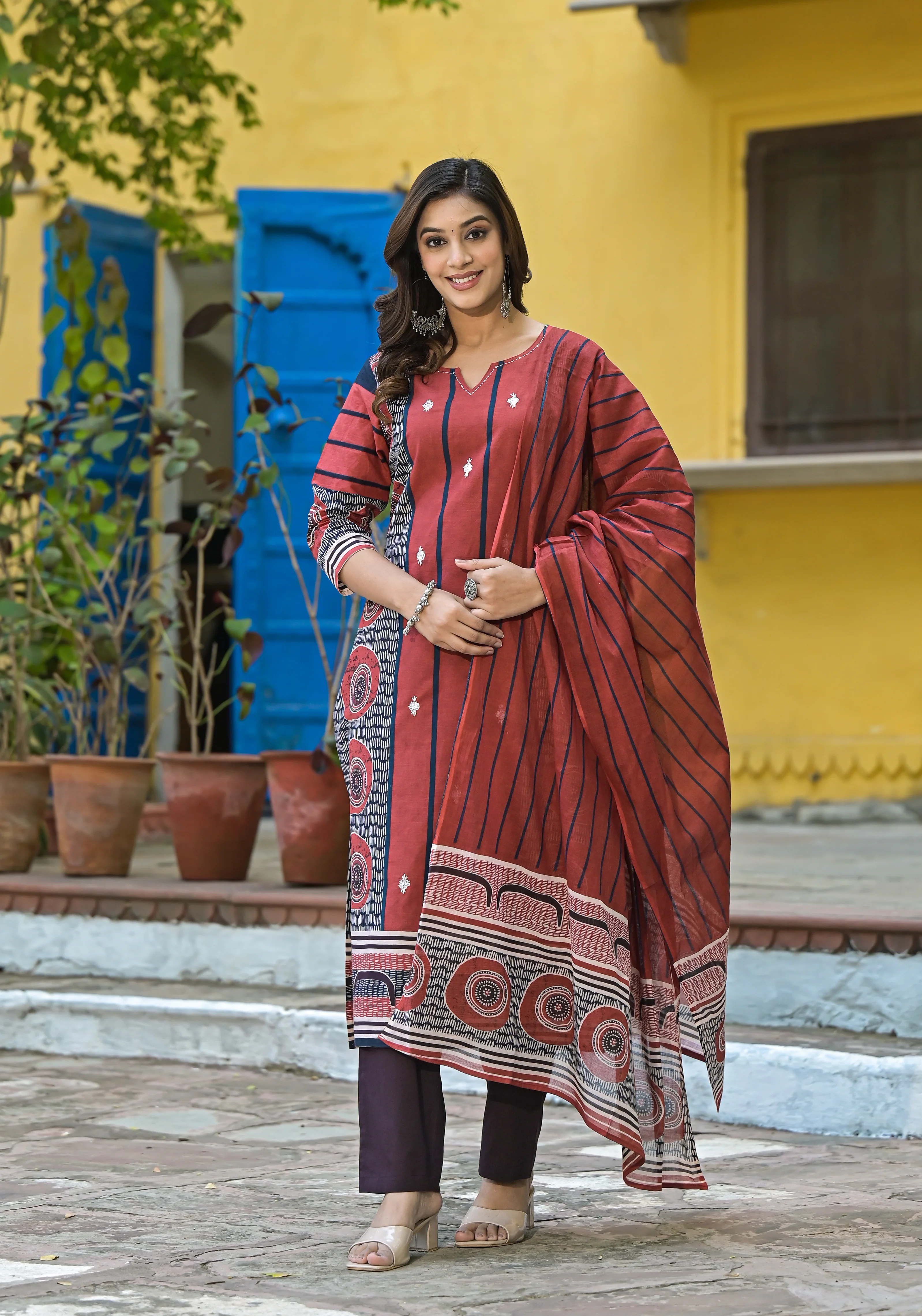 Bodhi brick Cotton Suit Set - Image 4