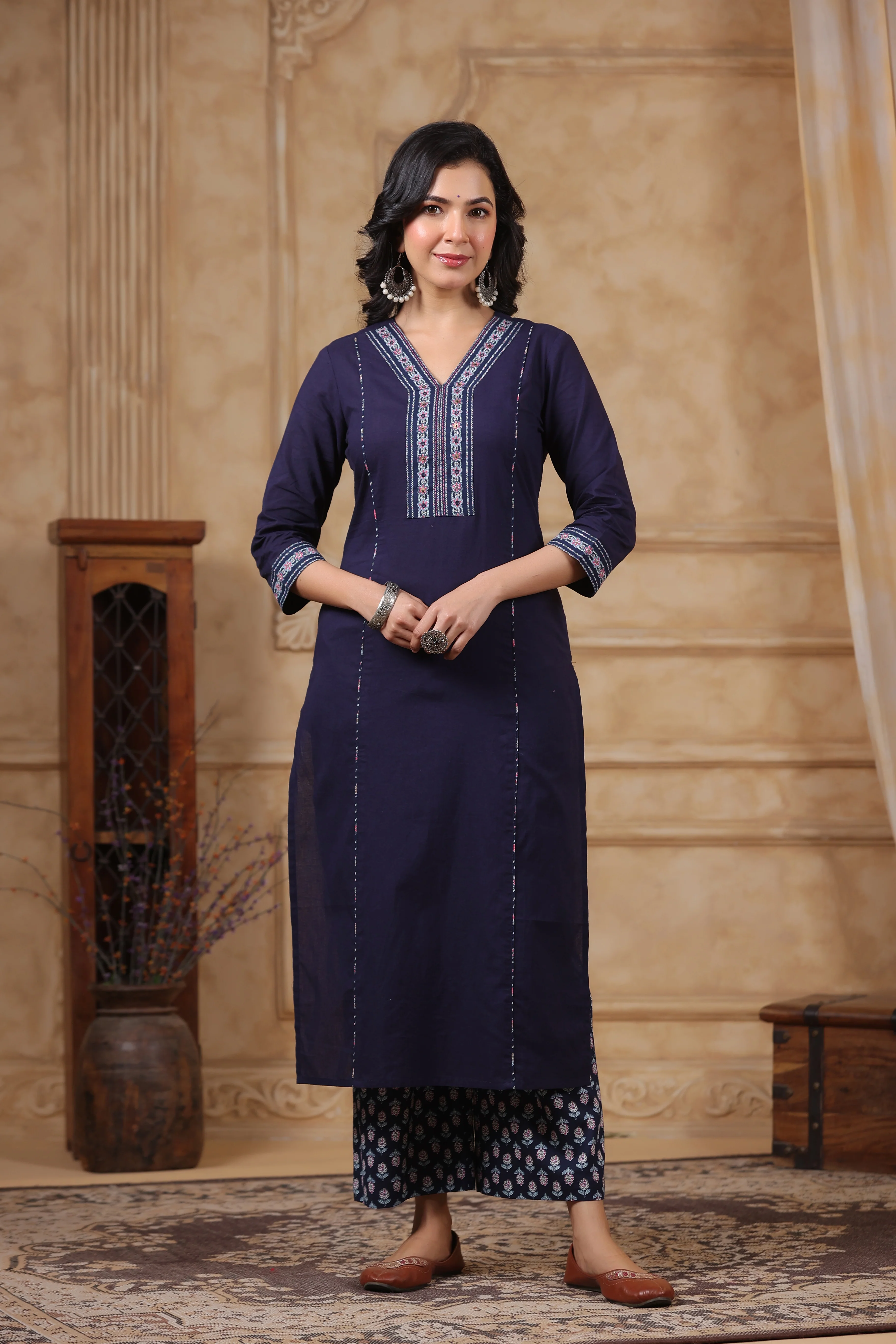 Hiya Indigo Cotton Suit Set - Image 5