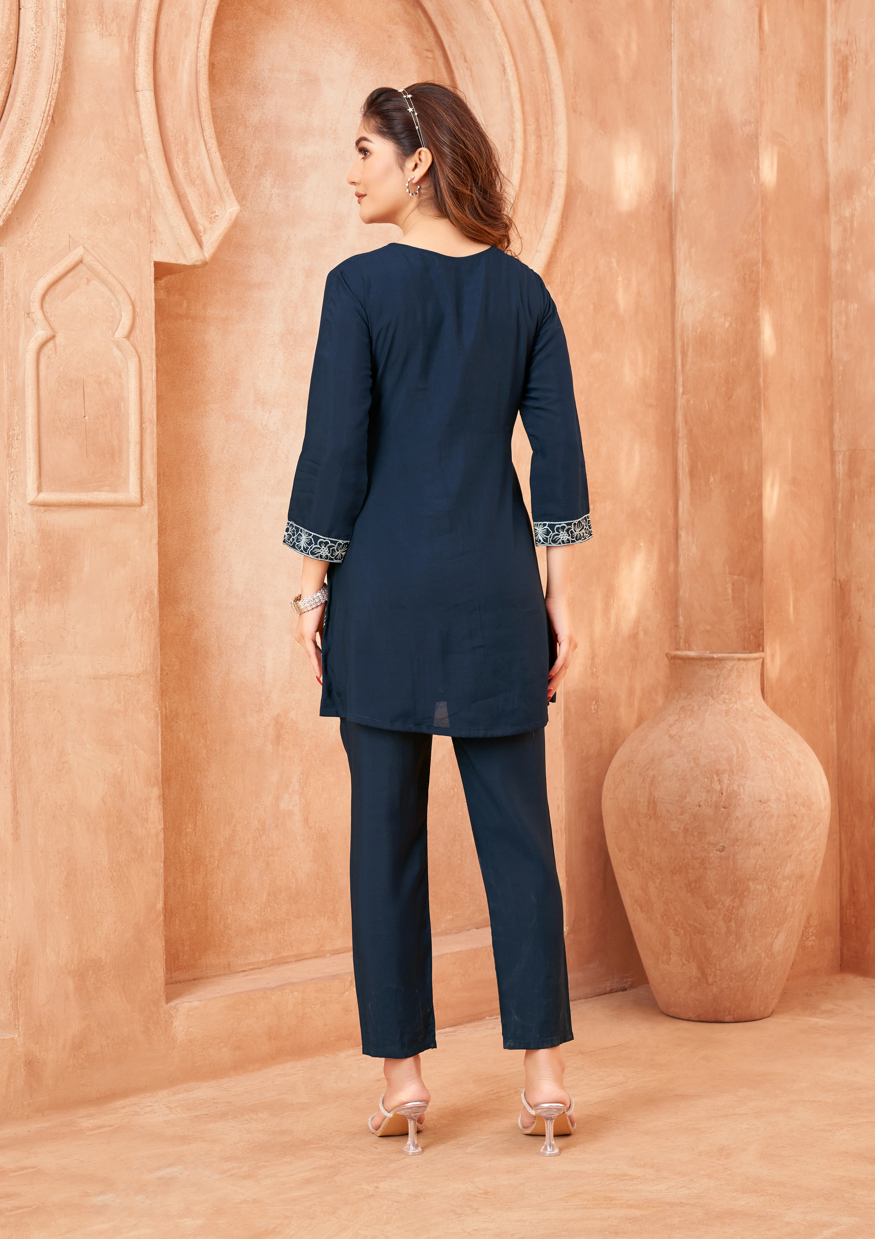 Darika Azure Embroidered Co-ord Set - Image 3