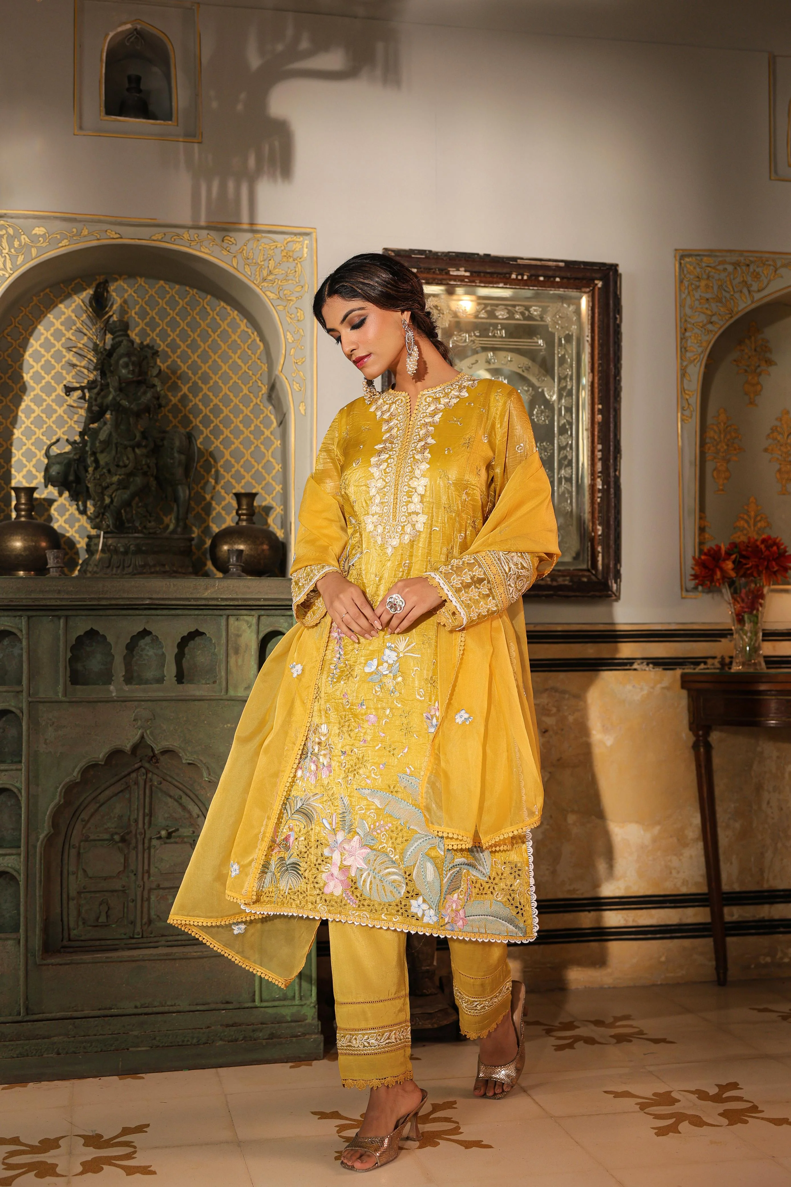 Tridhara Amber Full Heavy Work Lawn Premium Work Suit - Image 5
