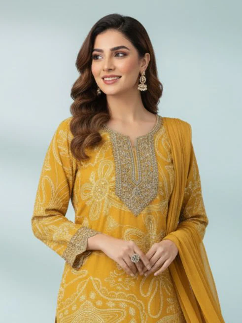 Shanti Sunglow Printed Work Suit Set - Image 2