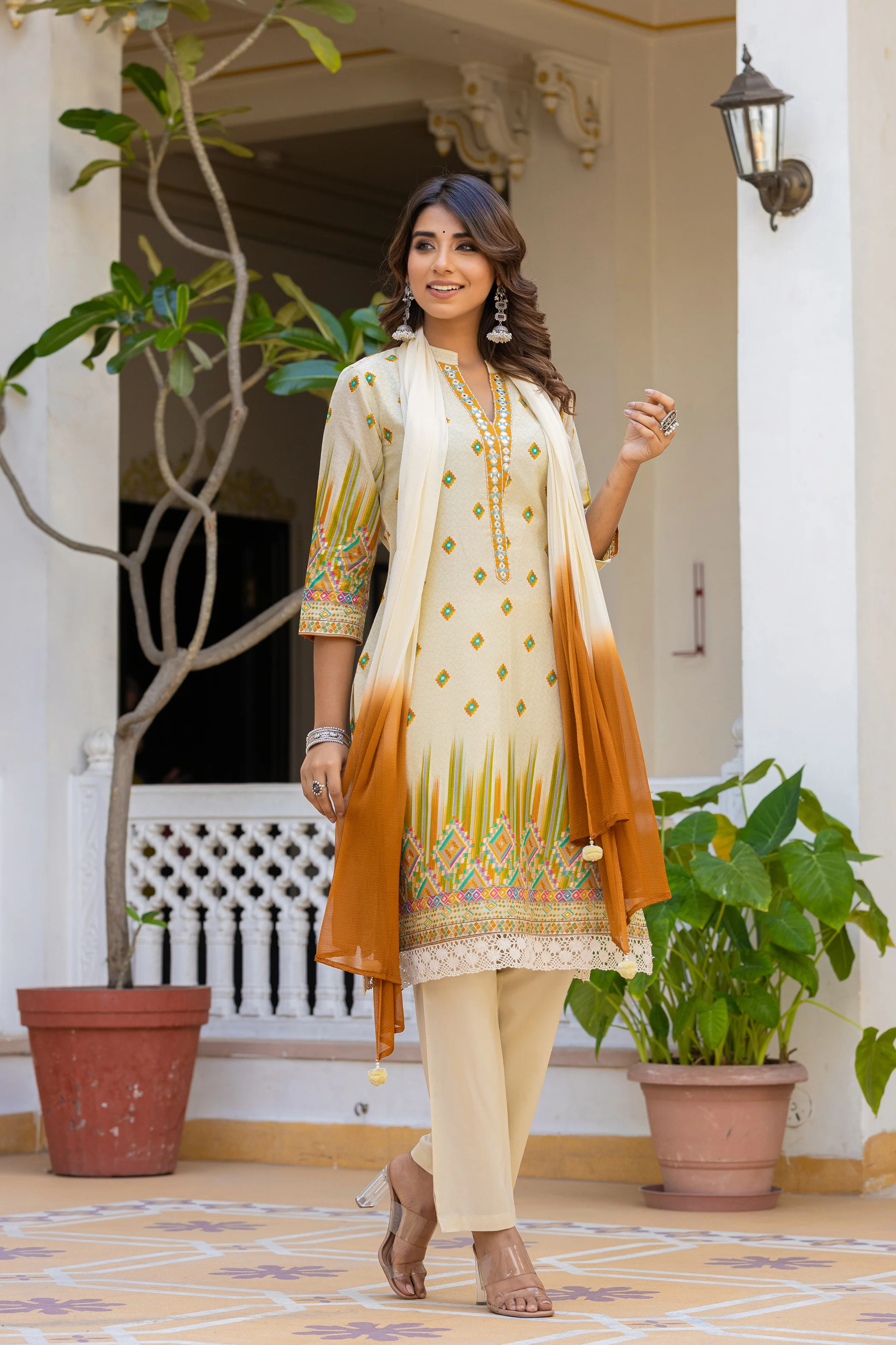Arpita Amber Cotton Embrodiery Suit set - Image 4