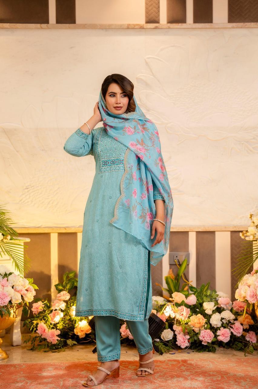 Gunjan Ocean Cotton Suit Set - Image 2