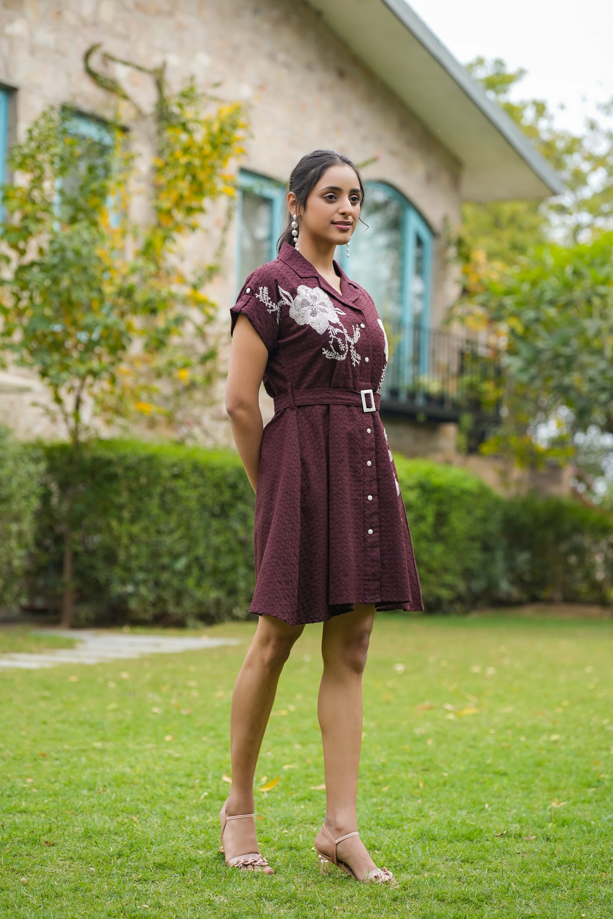 Joshna Mulberry Embroidery Cotton Dress - Image 11