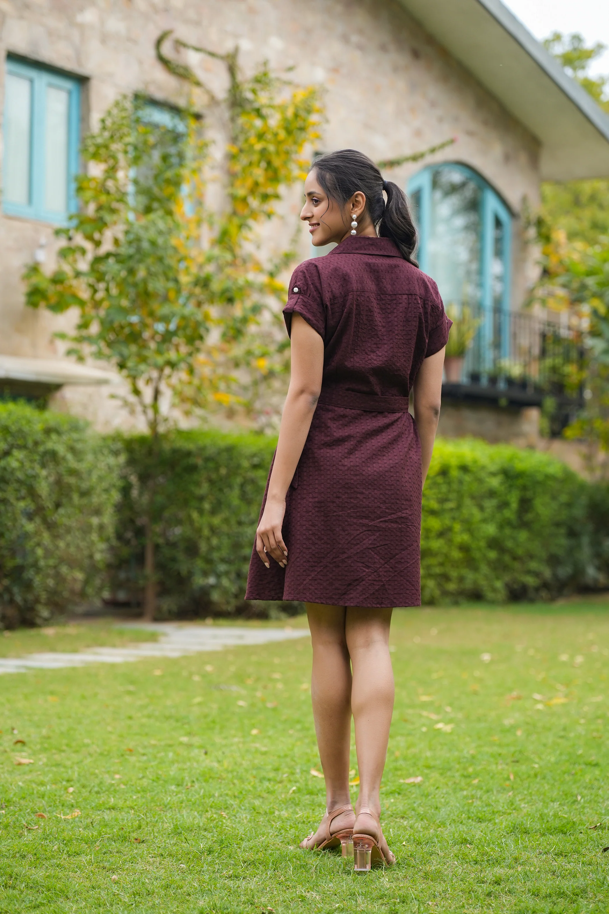 Joshna Mulberry Embroidery Cotton Dress - Image 12
