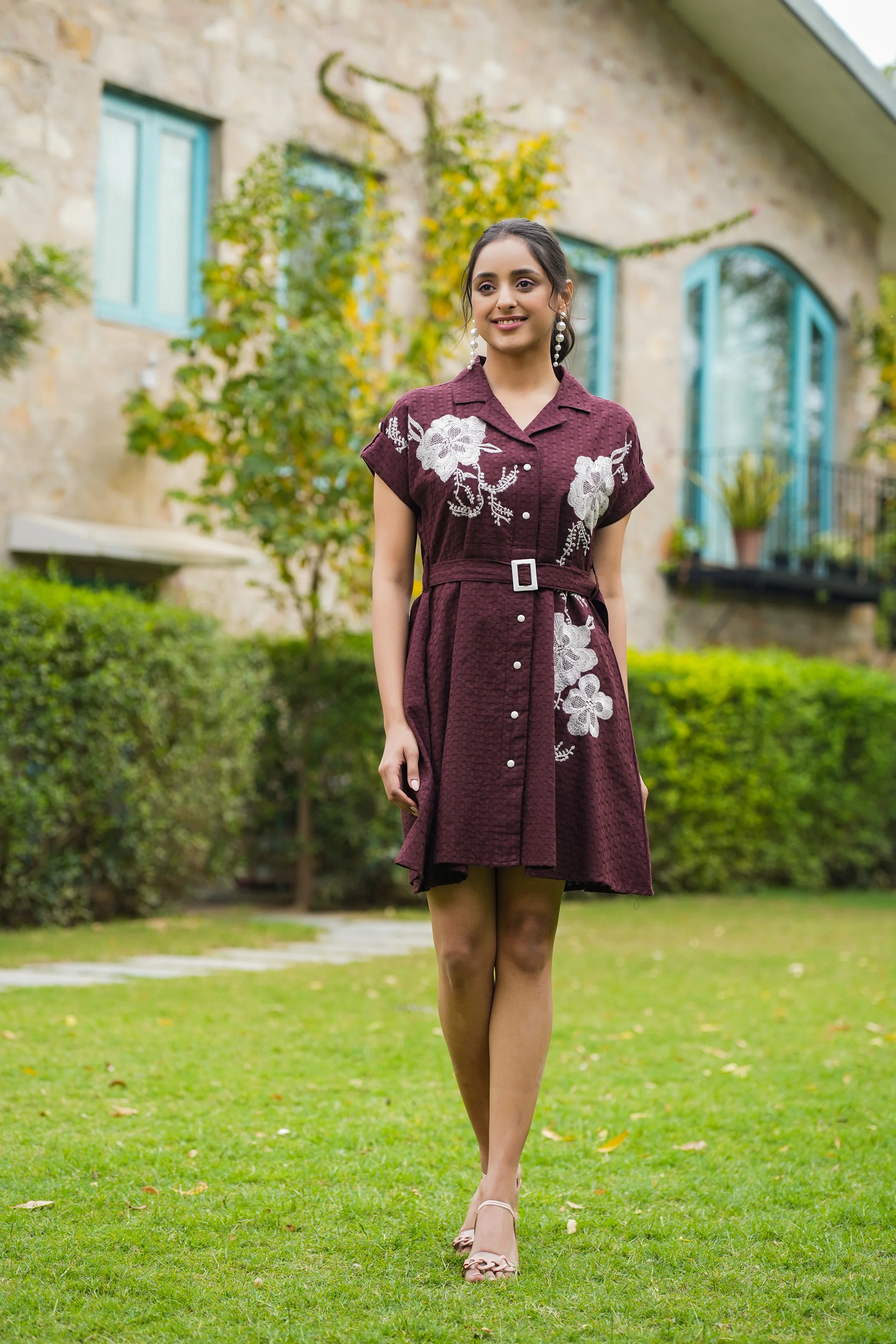 Joshna Mulberry Embroidery Cotton Dress - Image 13