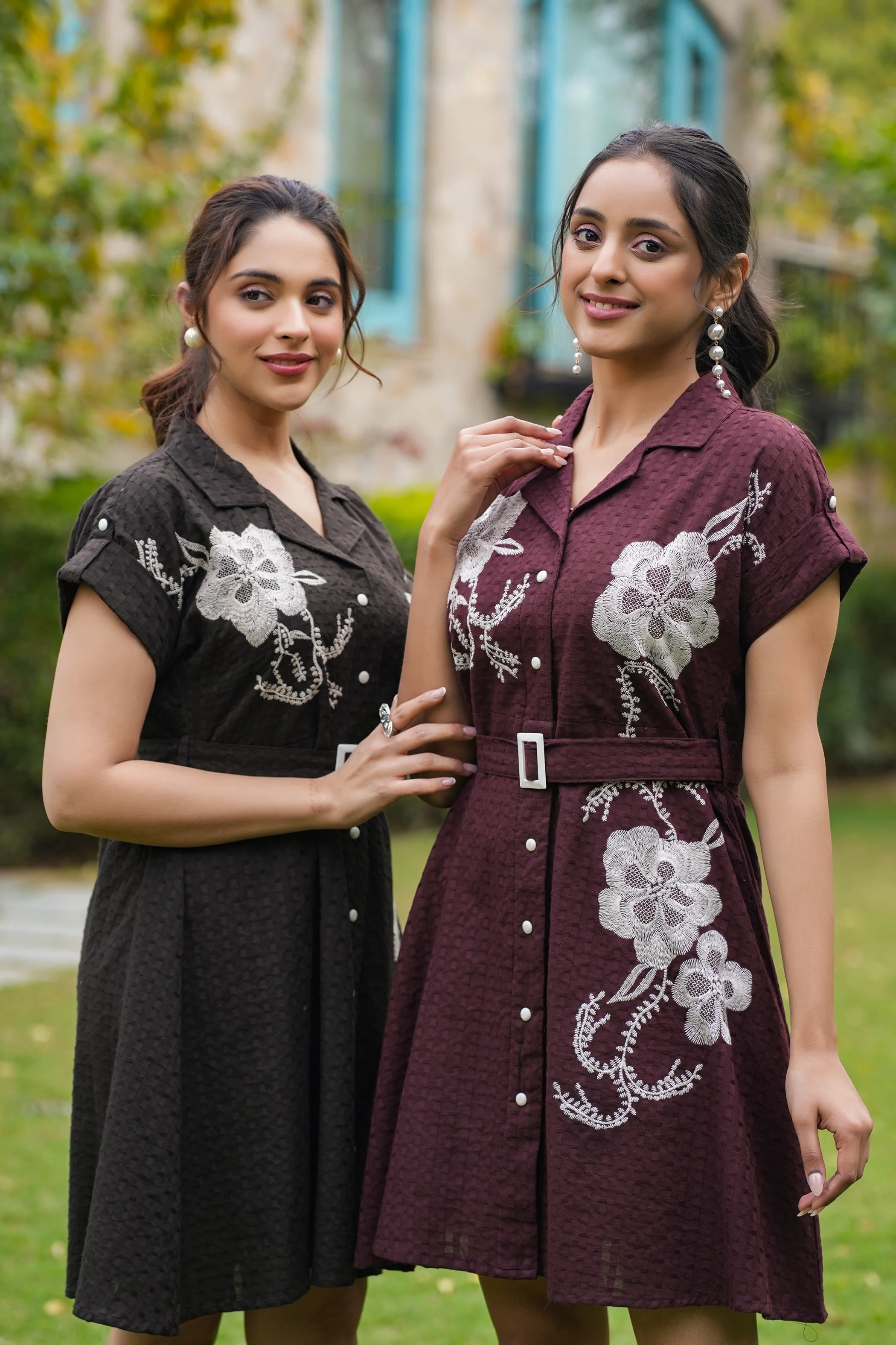 Joshna Mulberry Embroidery Cotton Dress - Image 4