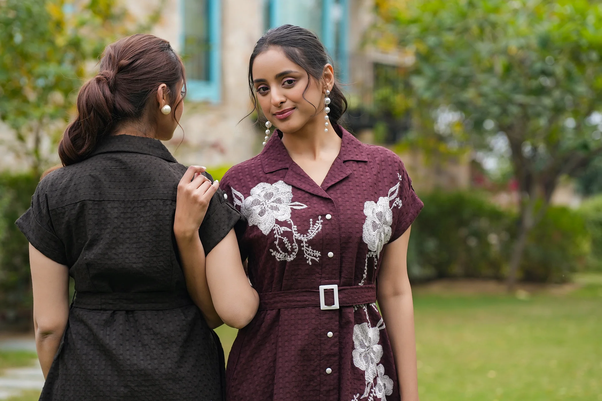 Joshna Mulberry Embroidery Cotton Dress - Image 7