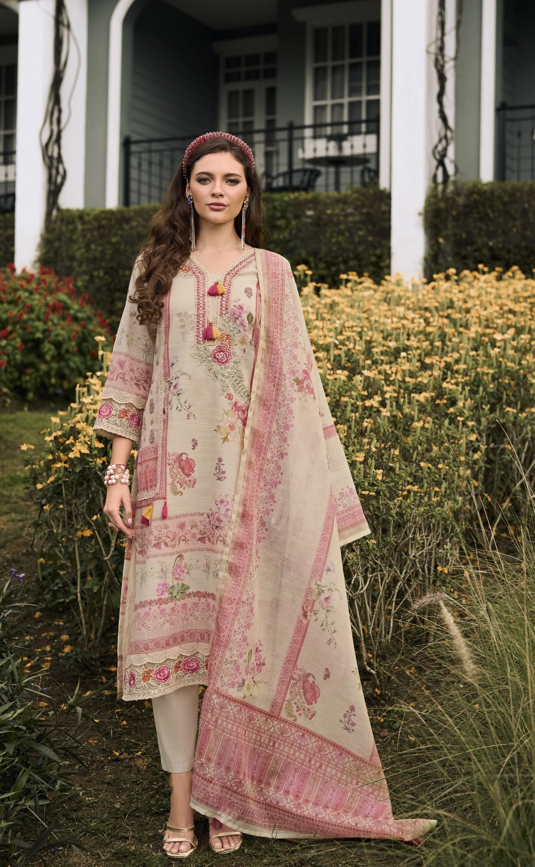 Darzan Caramel Premium Lawn Suit Set - Image 3