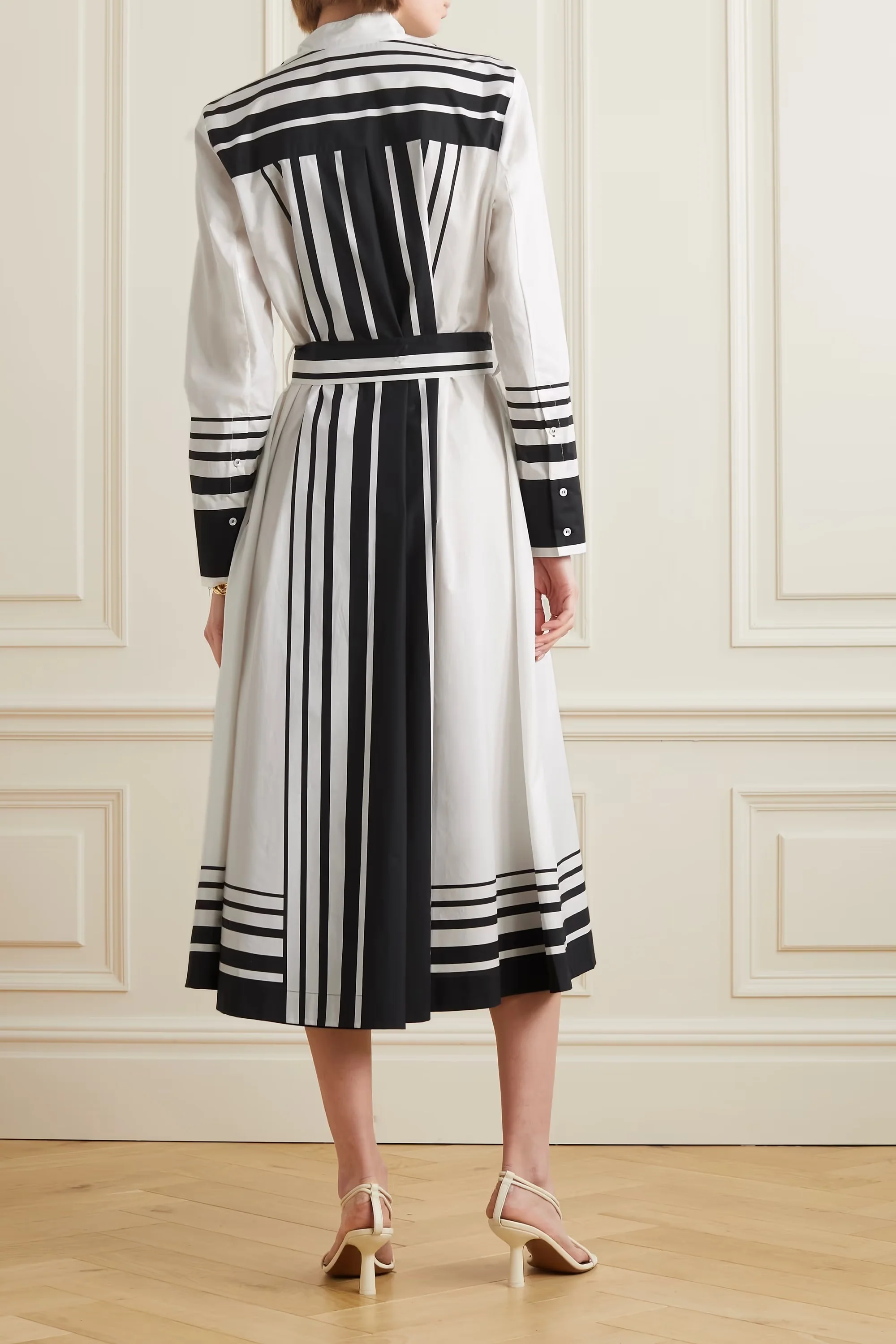 LAUREL BLACK WHITE STRIPPES DRESS - Image 3