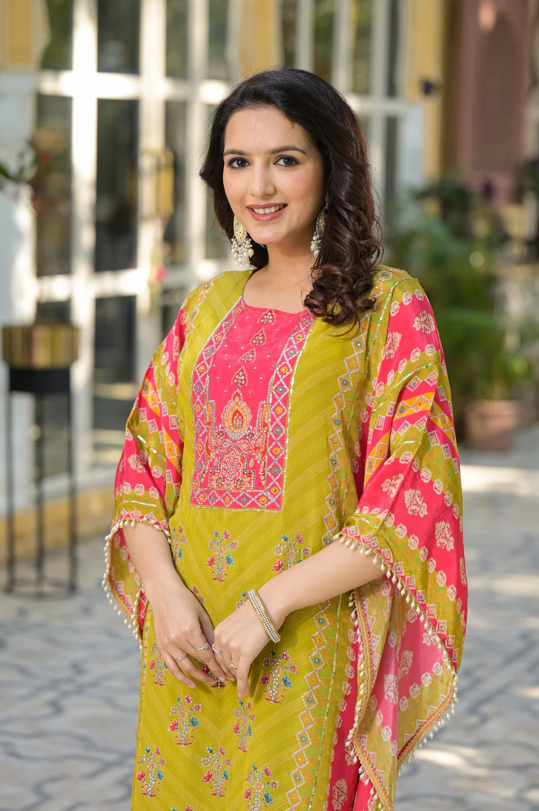 Mehna Fern Full Heavy Work Kaftan Pant Set - Image 2