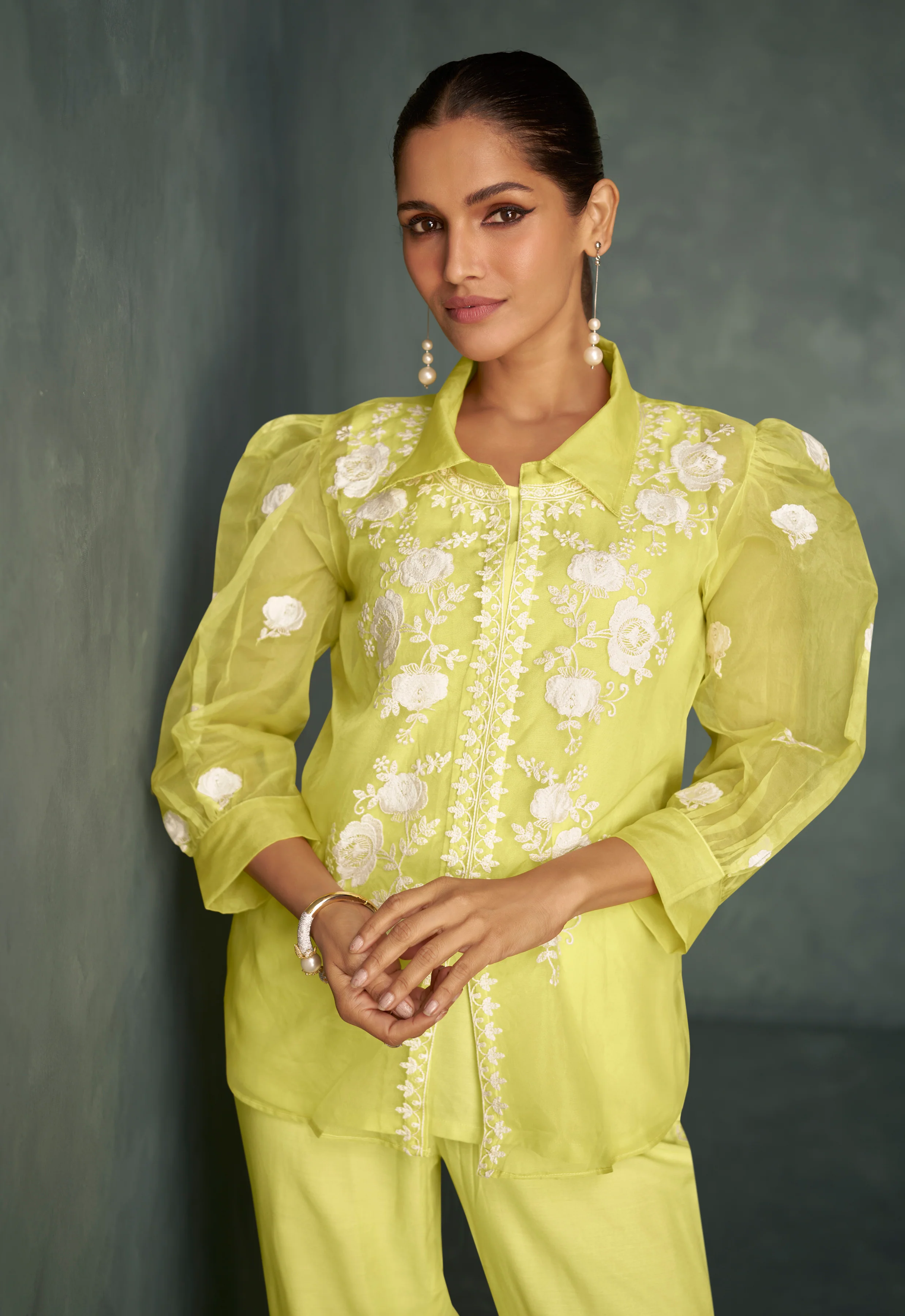 Saba Finch Embroidered 3 pc Co-ord Set - Image 2