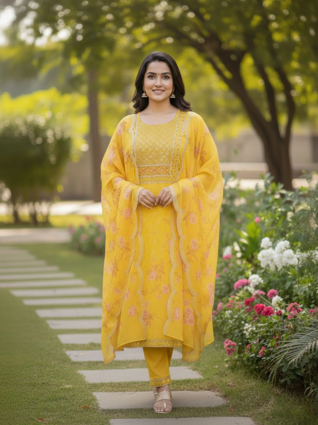 Gunjan Sunflower Cotton Suit Set - Image 2