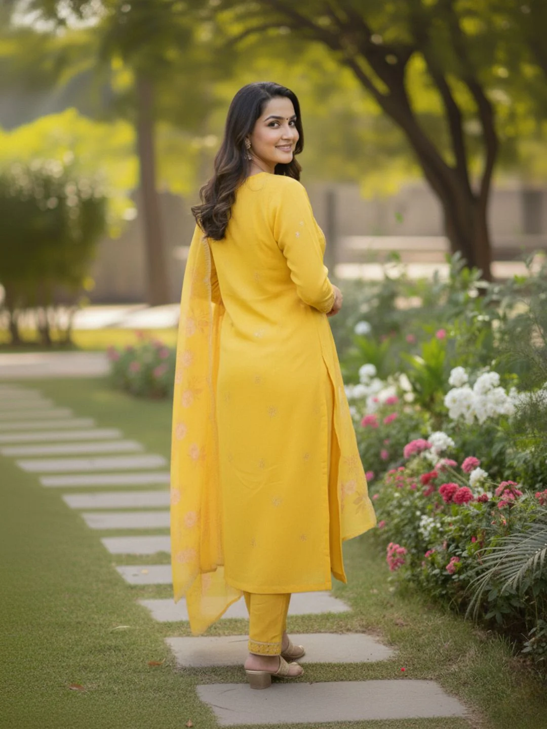 Gunjan Sunflower Cotton Suit Set - Image 3