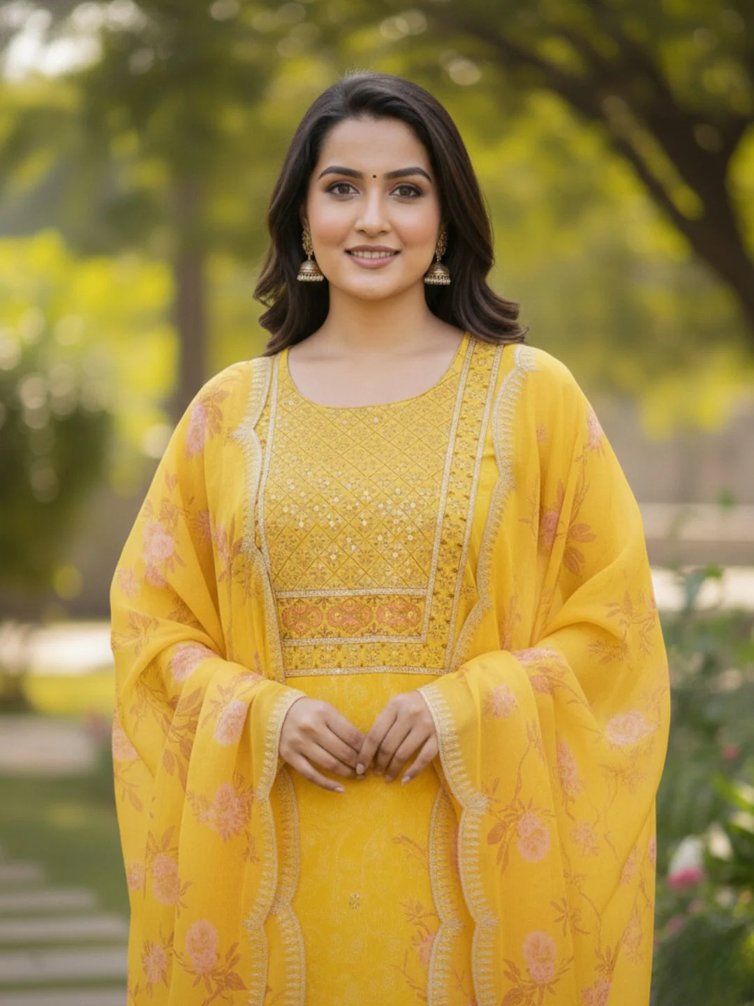 Gunjan Sunflower Cotton Suit Set - Image 5