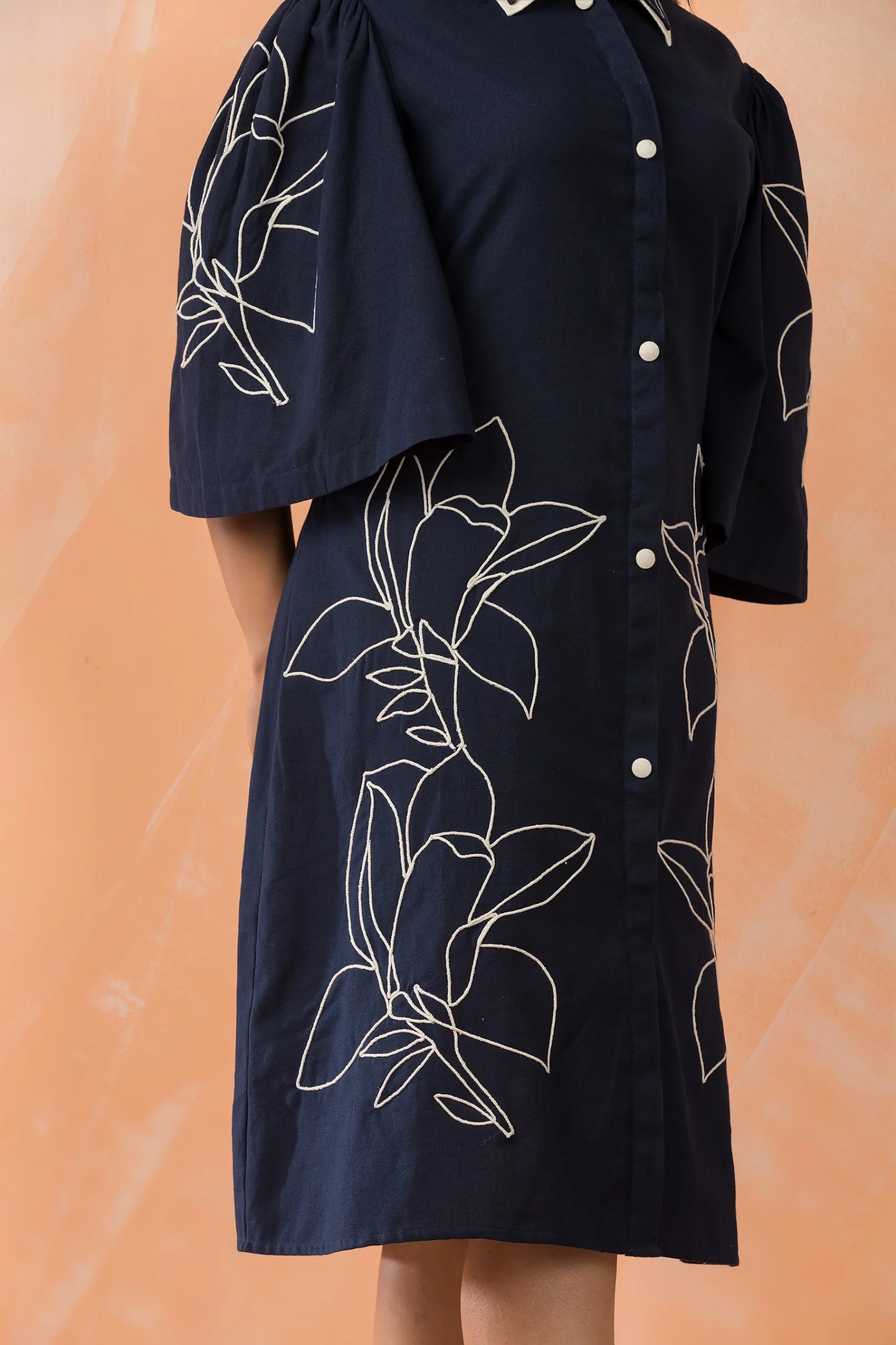 Niharika Charcoal Embroidery Designer Dress - Image 5