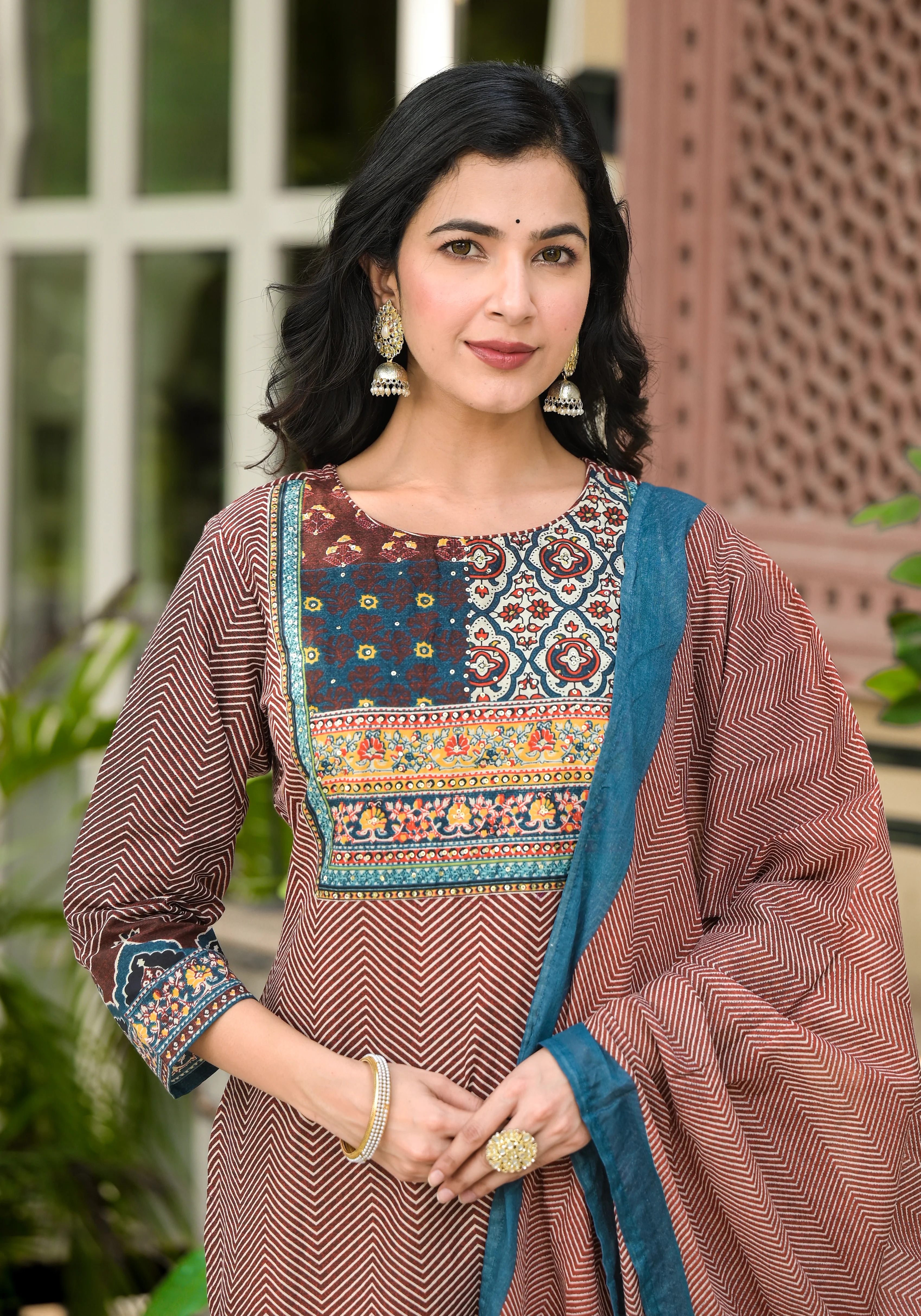 Aranya Walnut Pure Cotton Suit Set - Image 2