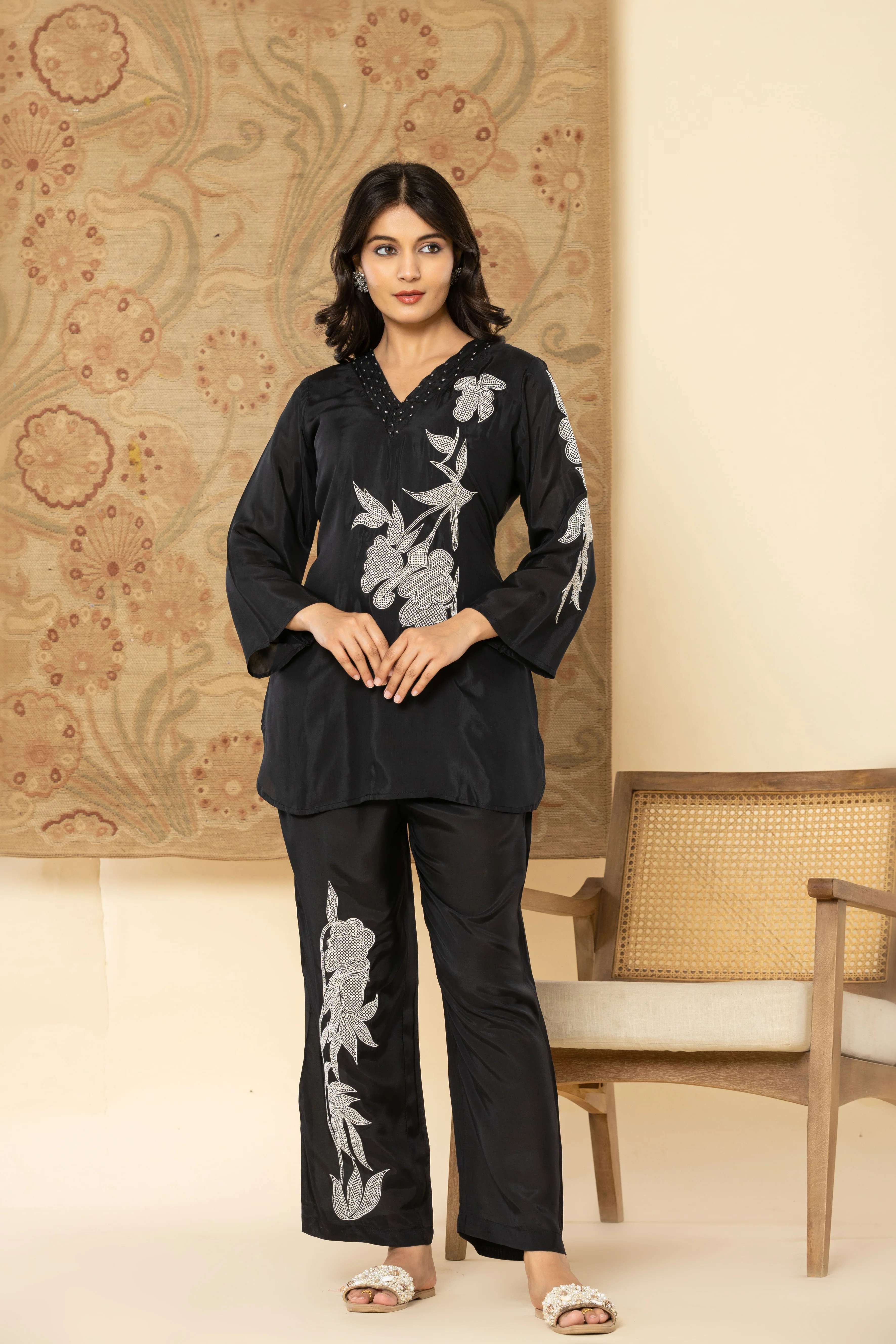 Bodhi Onyx Embroidery Muslin Co-ord Set - Image 12