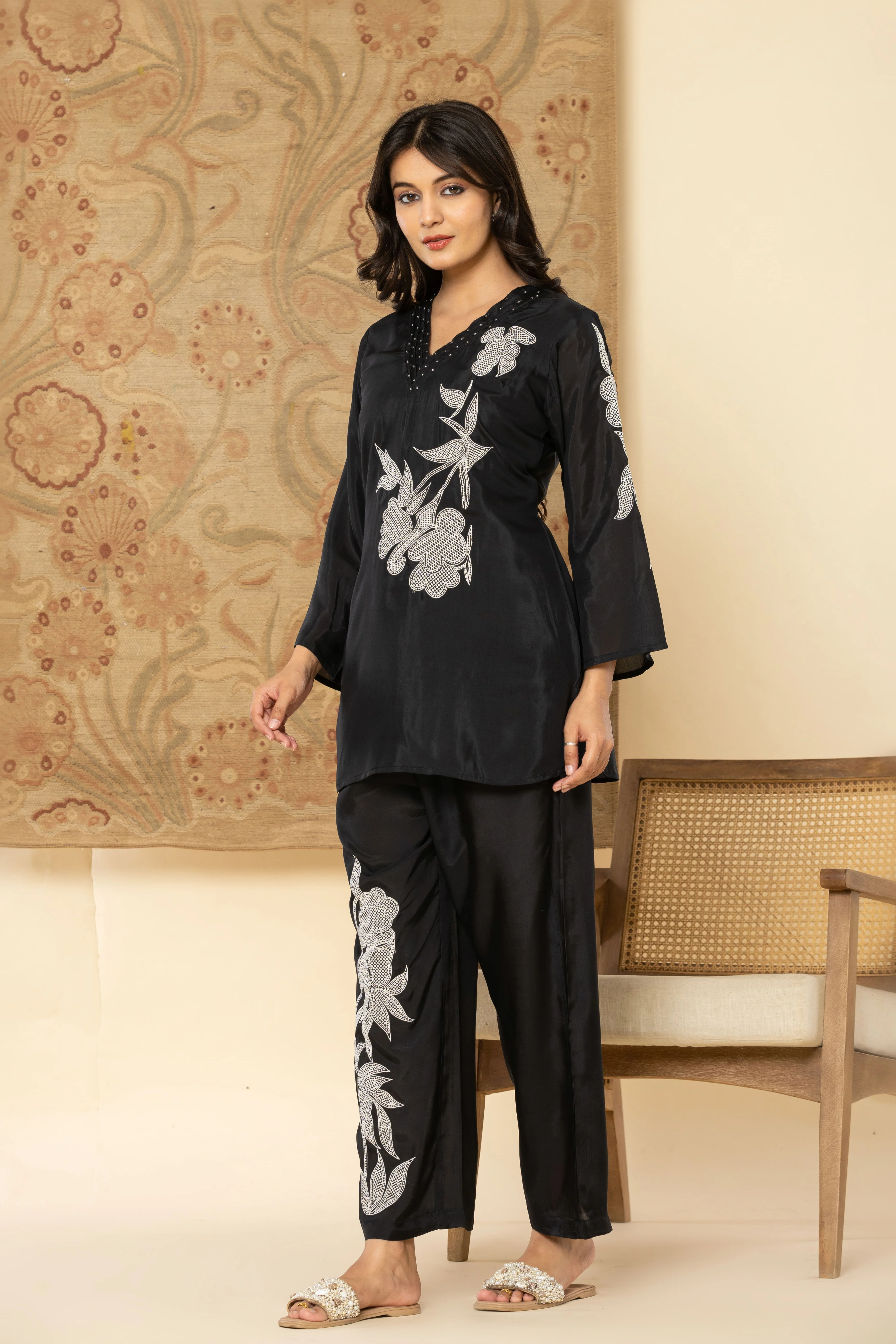 Bodhi Onyx Embroidery Muslin Co-ord Set - Image 16