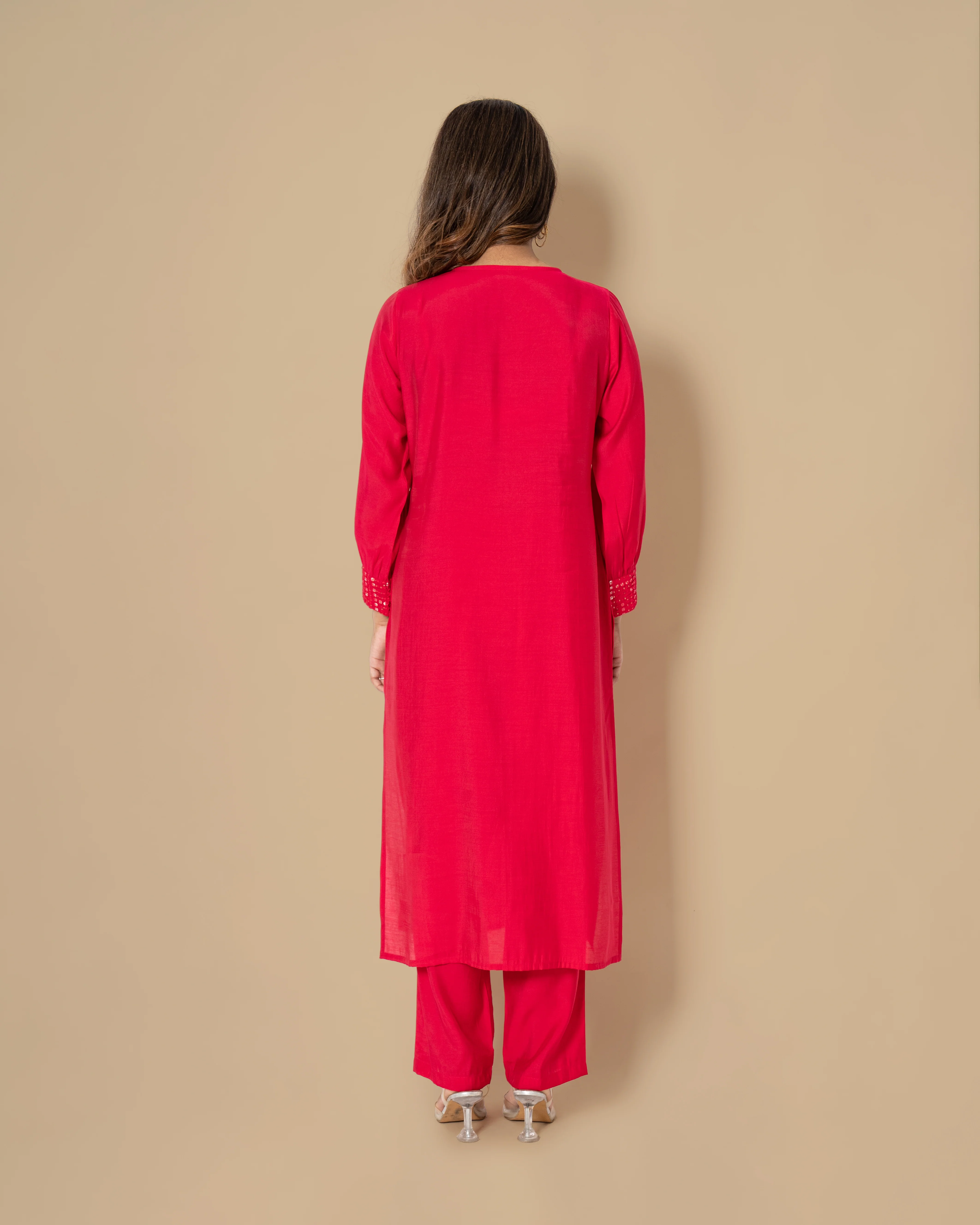 Naina Scarlet Mirror Work Co-ord Set - Image 5