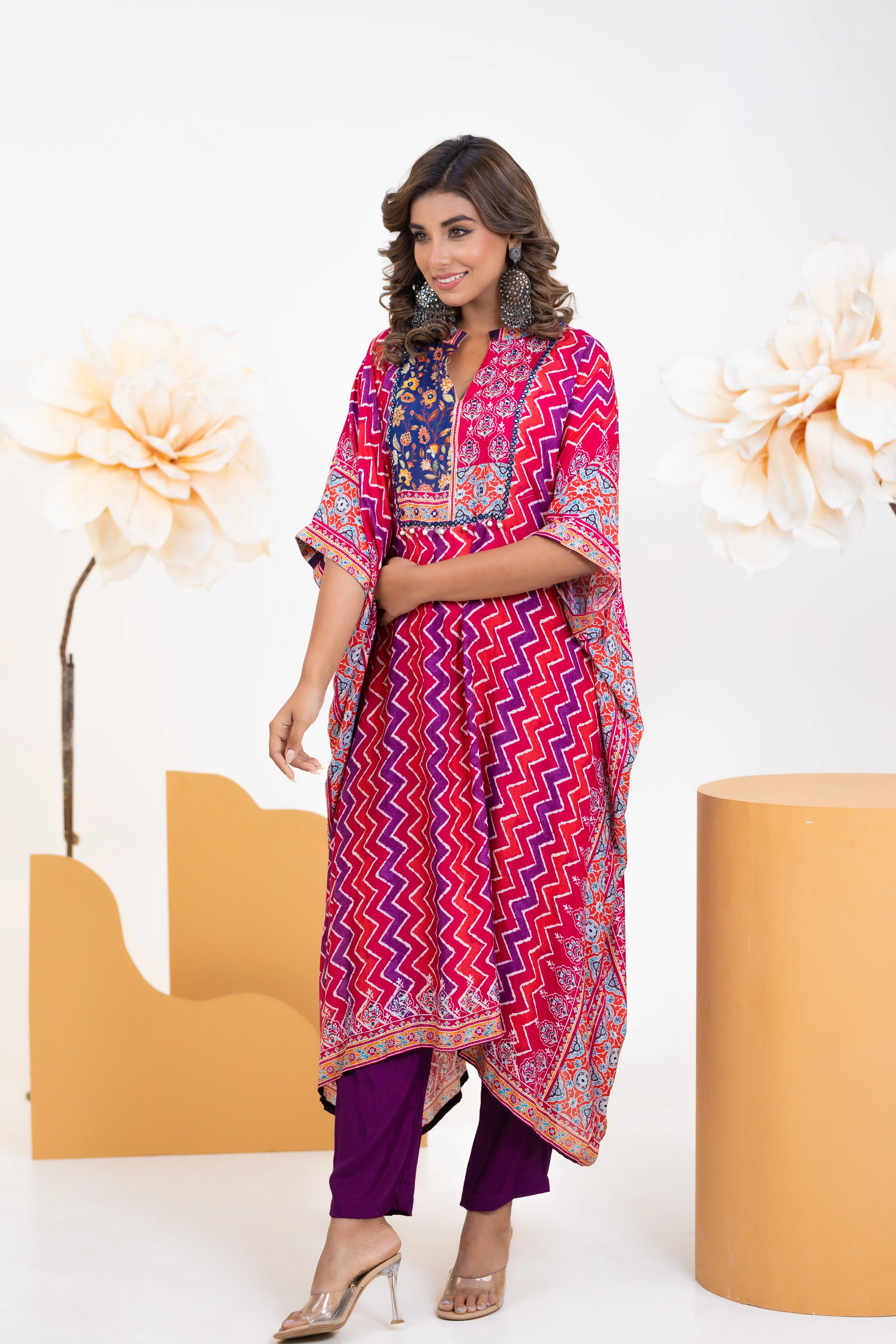 Maurya Ruby Premium Muslin Kaftan Pant Set - Image 3