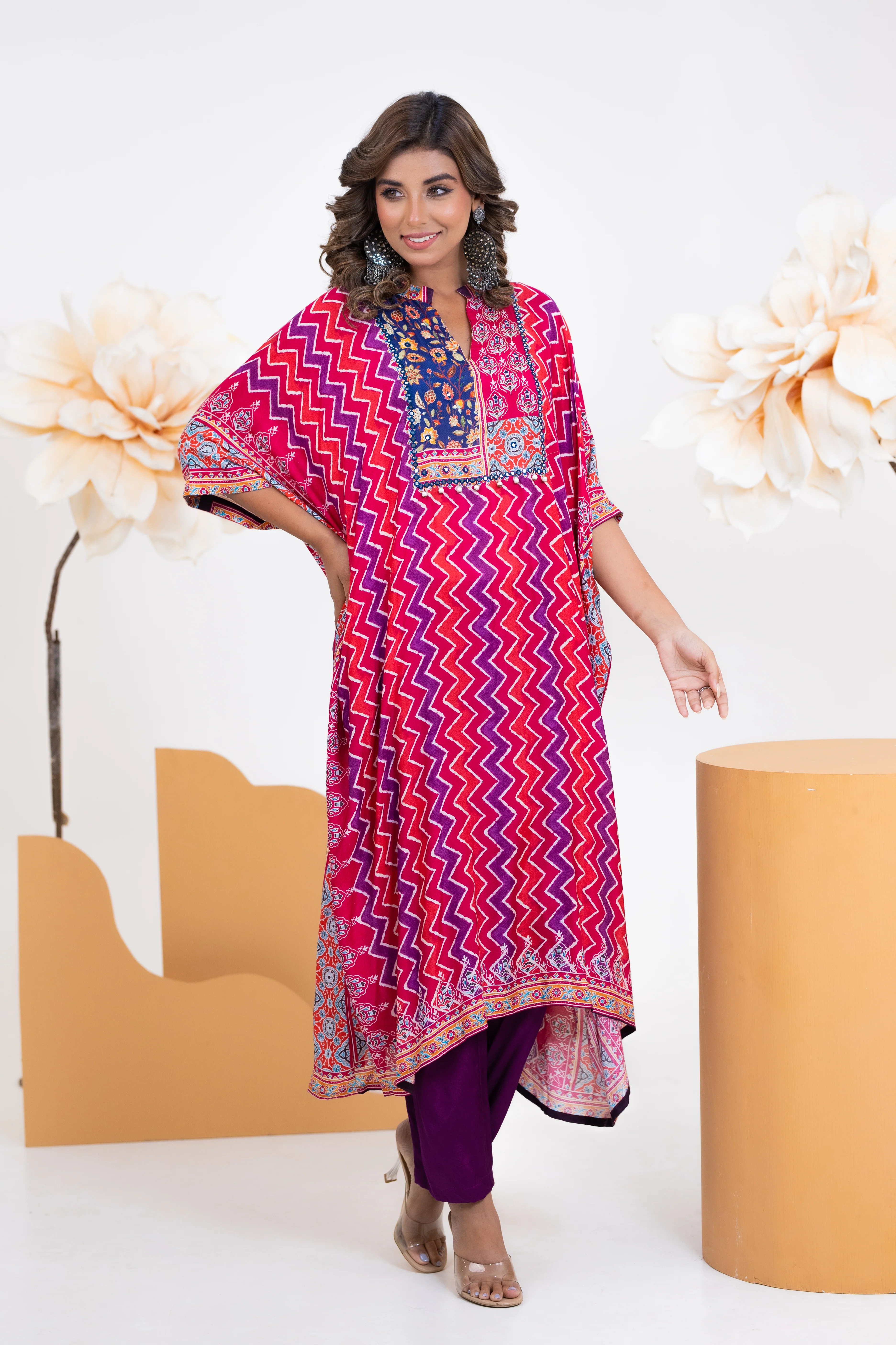 Maurya Ruby Premium Muslin Kaftan Pant Set - Image 4