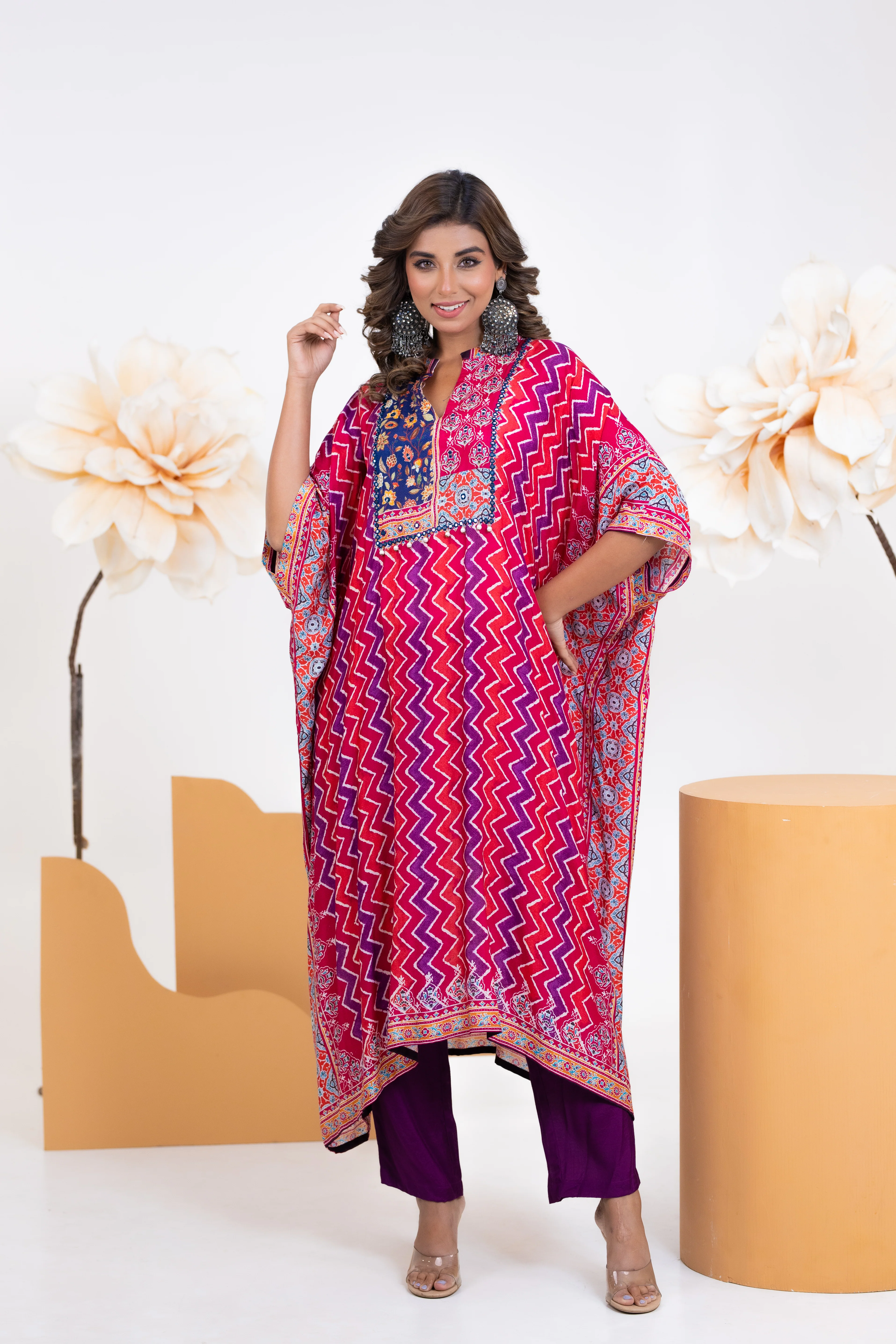 Maurya Ruby Premium Muslin Kaftan Pant Set - Image 5