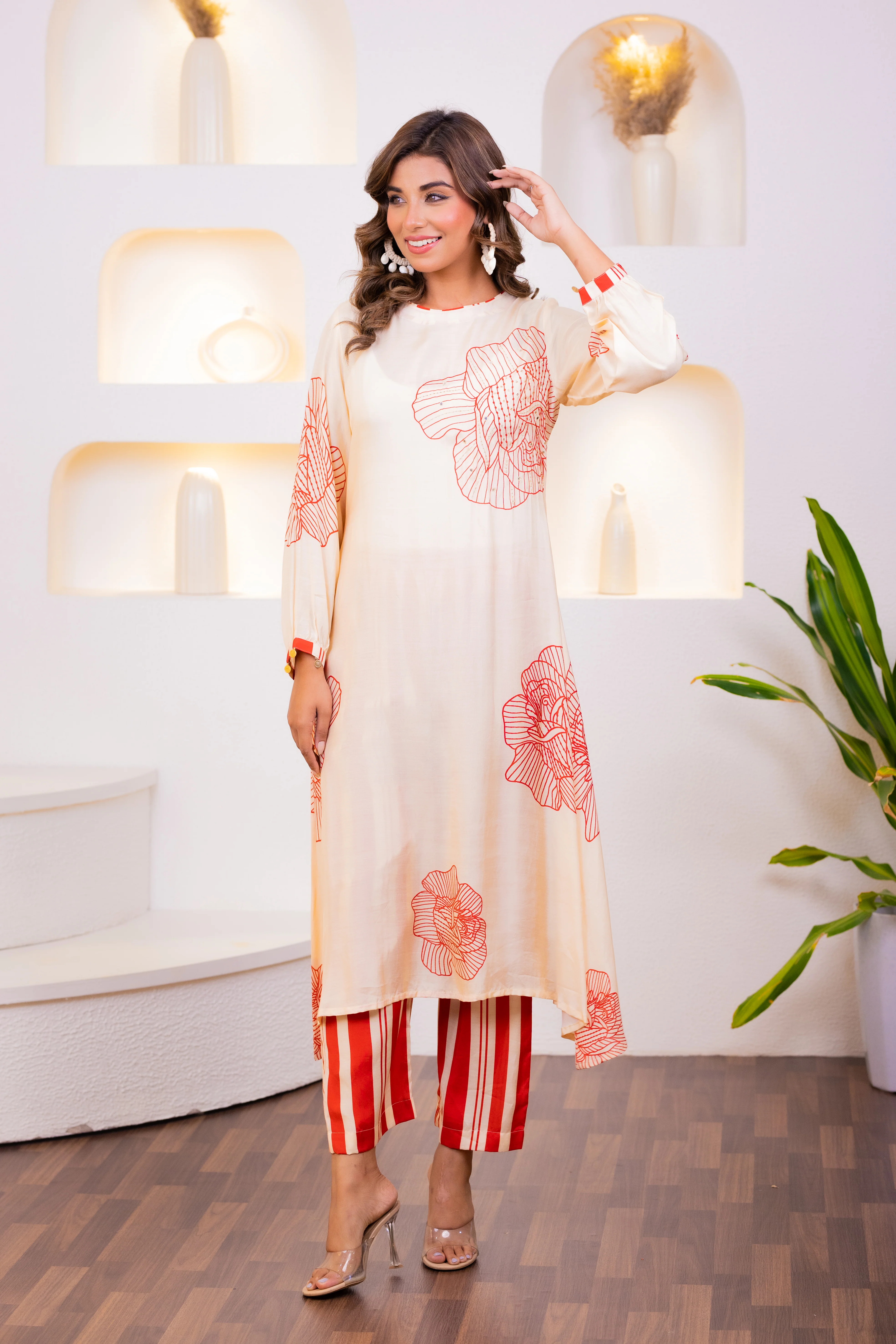 Maurya Bisque Muslin Premium Kurta Pant Set - Image 3