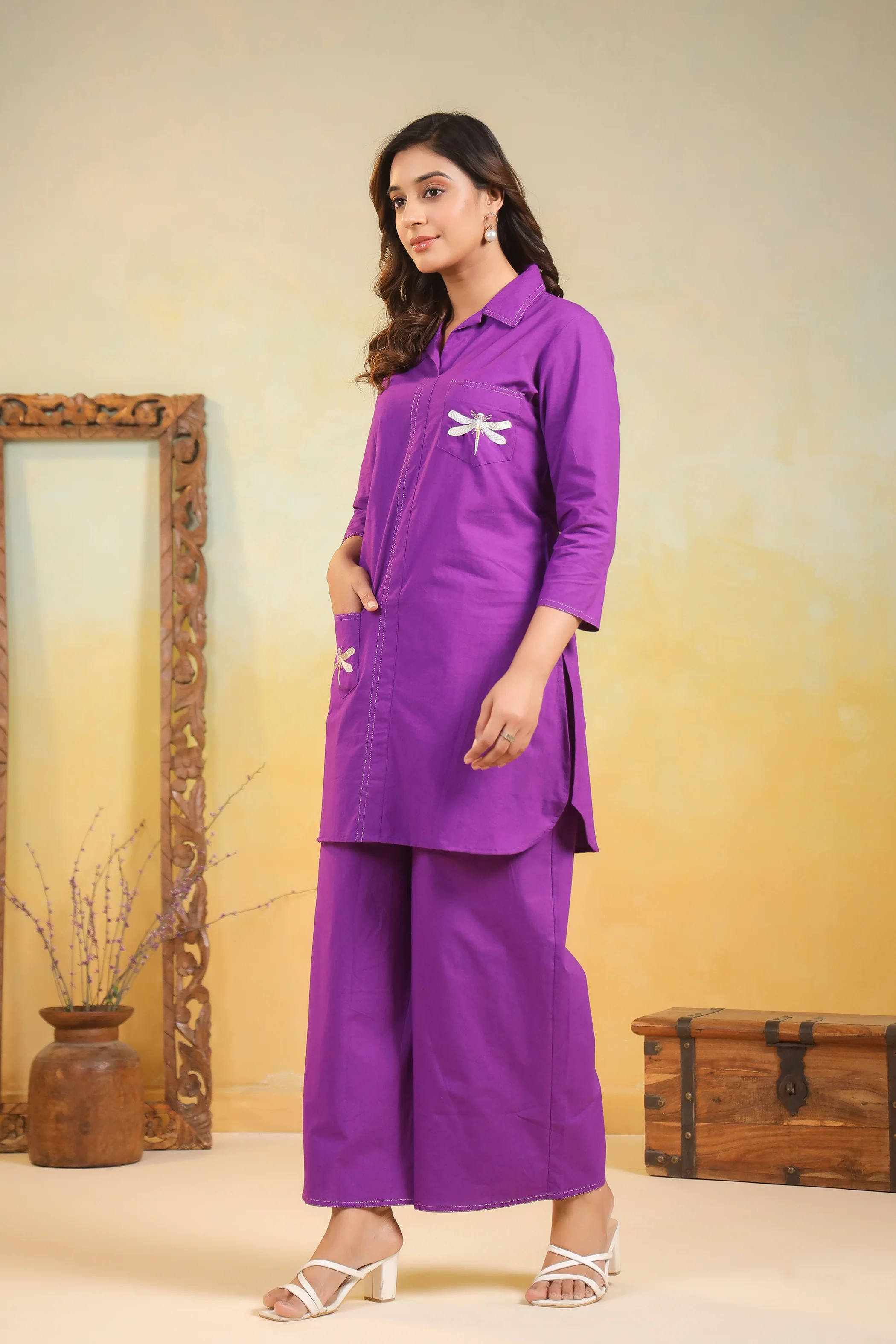 Jayti Orchid Butterfly Cotton Co-ord Set - Image 7
