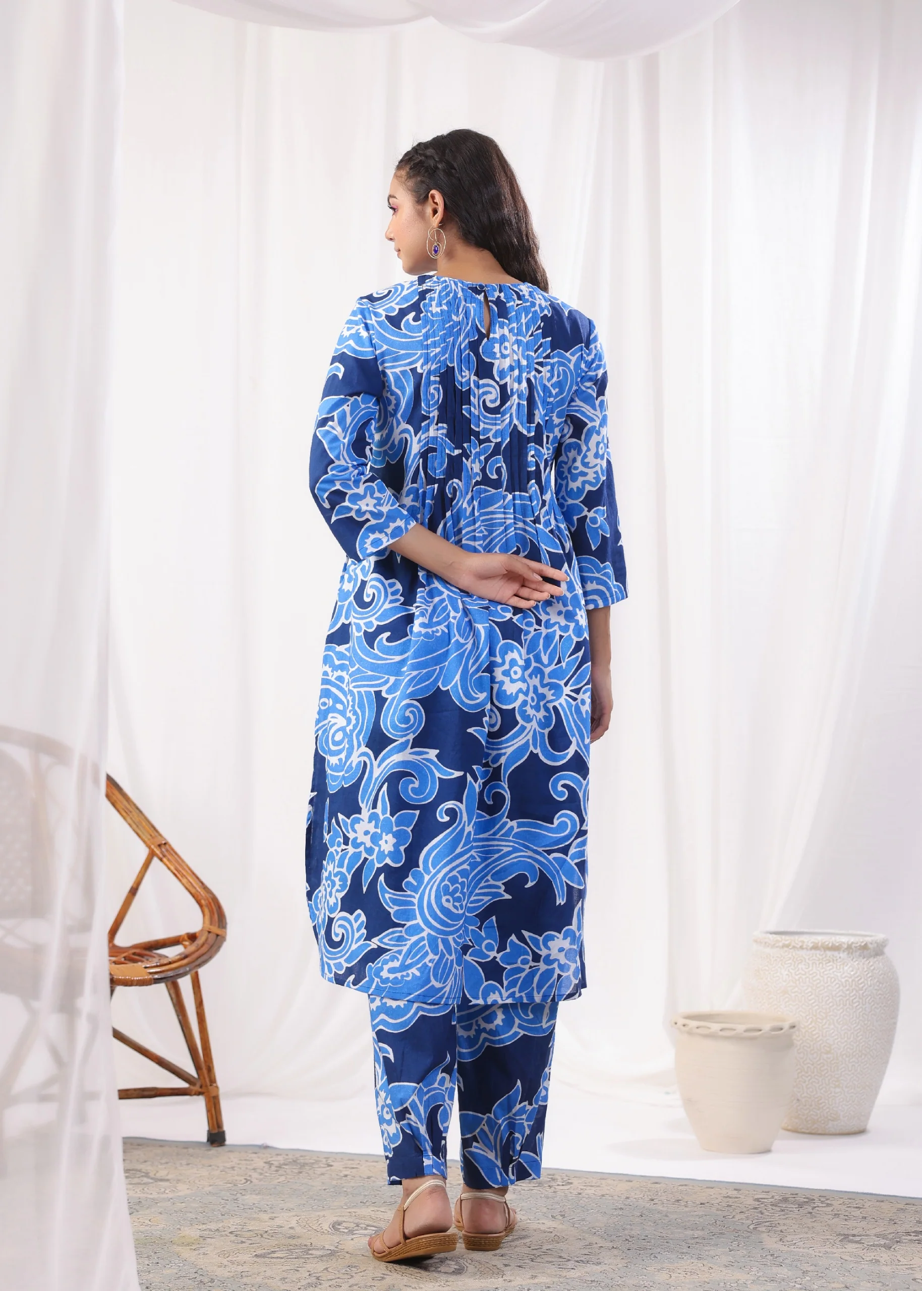 Harshini Sapphire Printed Cotton Co-ord Set - Image 13