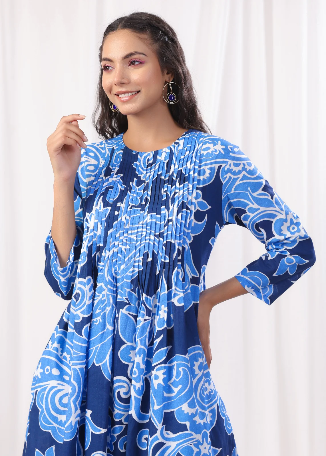 Harshini Sapphire Printed Cotton Co-ord Set - Image 18
