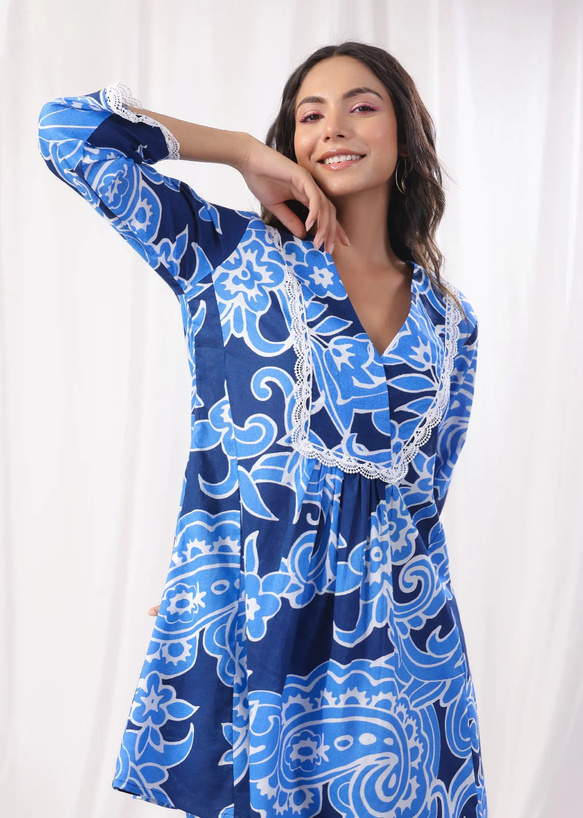 Harshini Sapphire Printed Cotton Co-ord Set - Image 9
