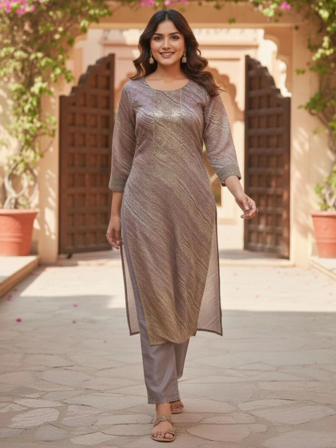 Malvika Plum Heavy Work Suit Set - Image 6