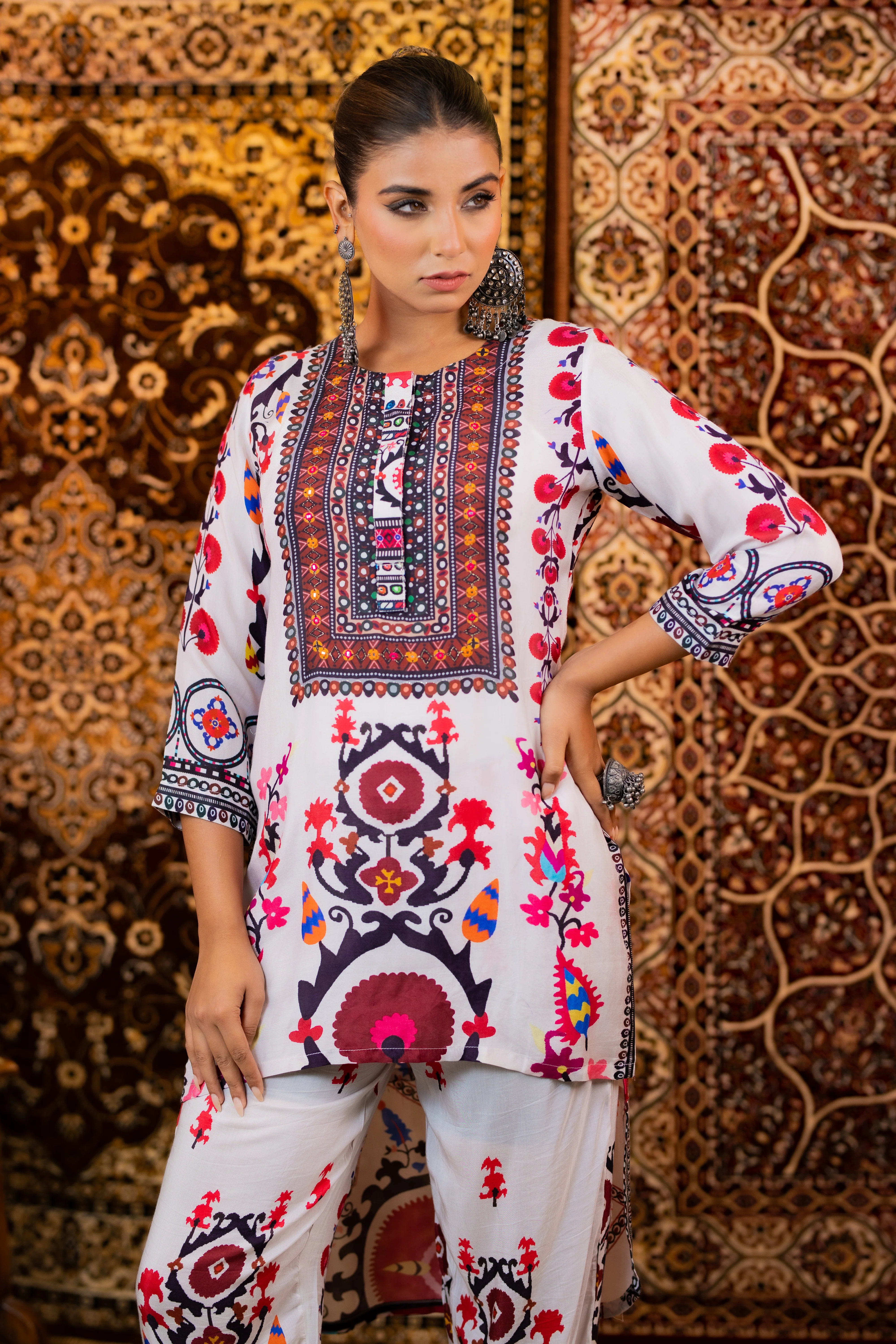 Maurya Pearl Designer Premium Muslin Co-ord Set - Image 3